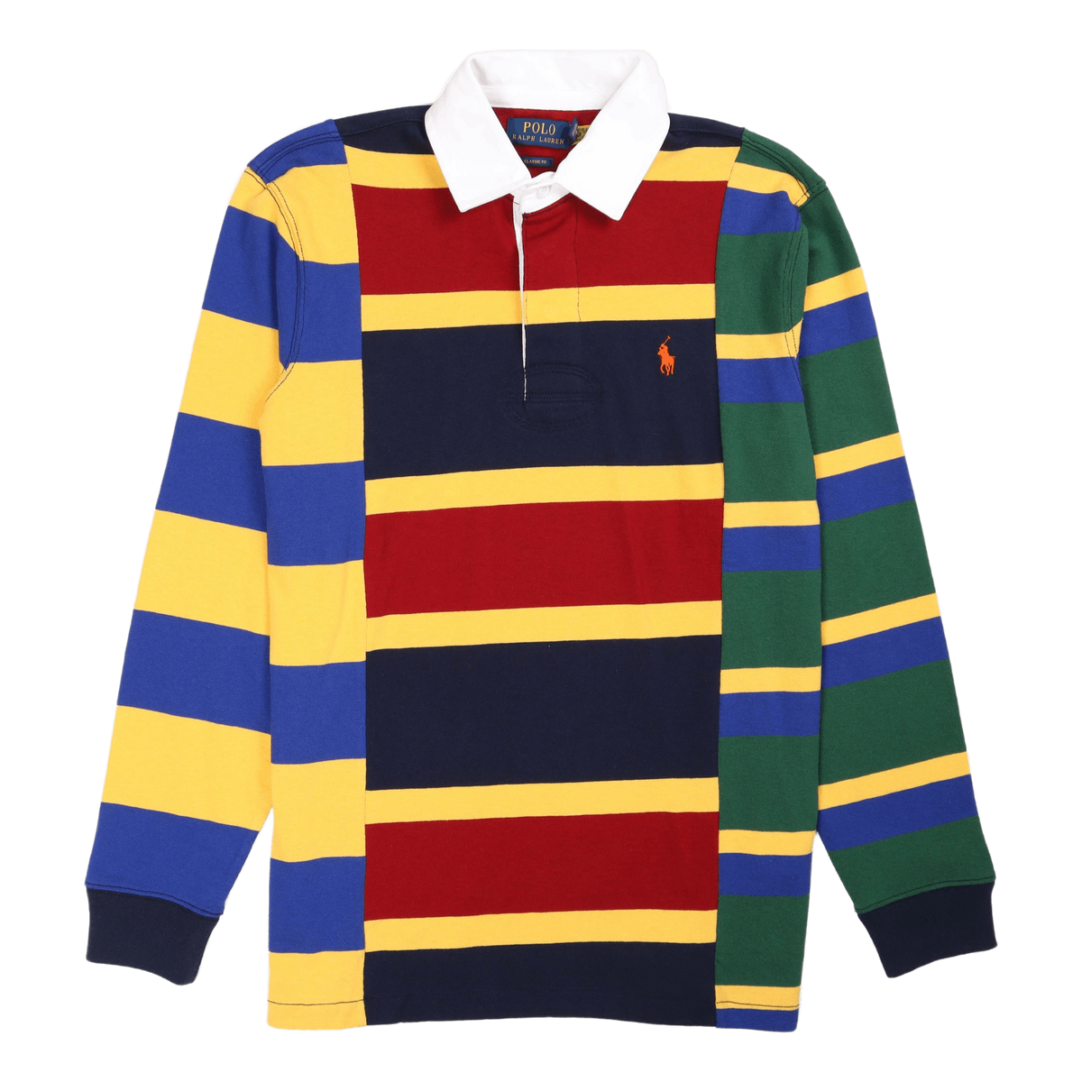 Classic Fit Striped Jersey Rugby Shirt Holiday Red Multi