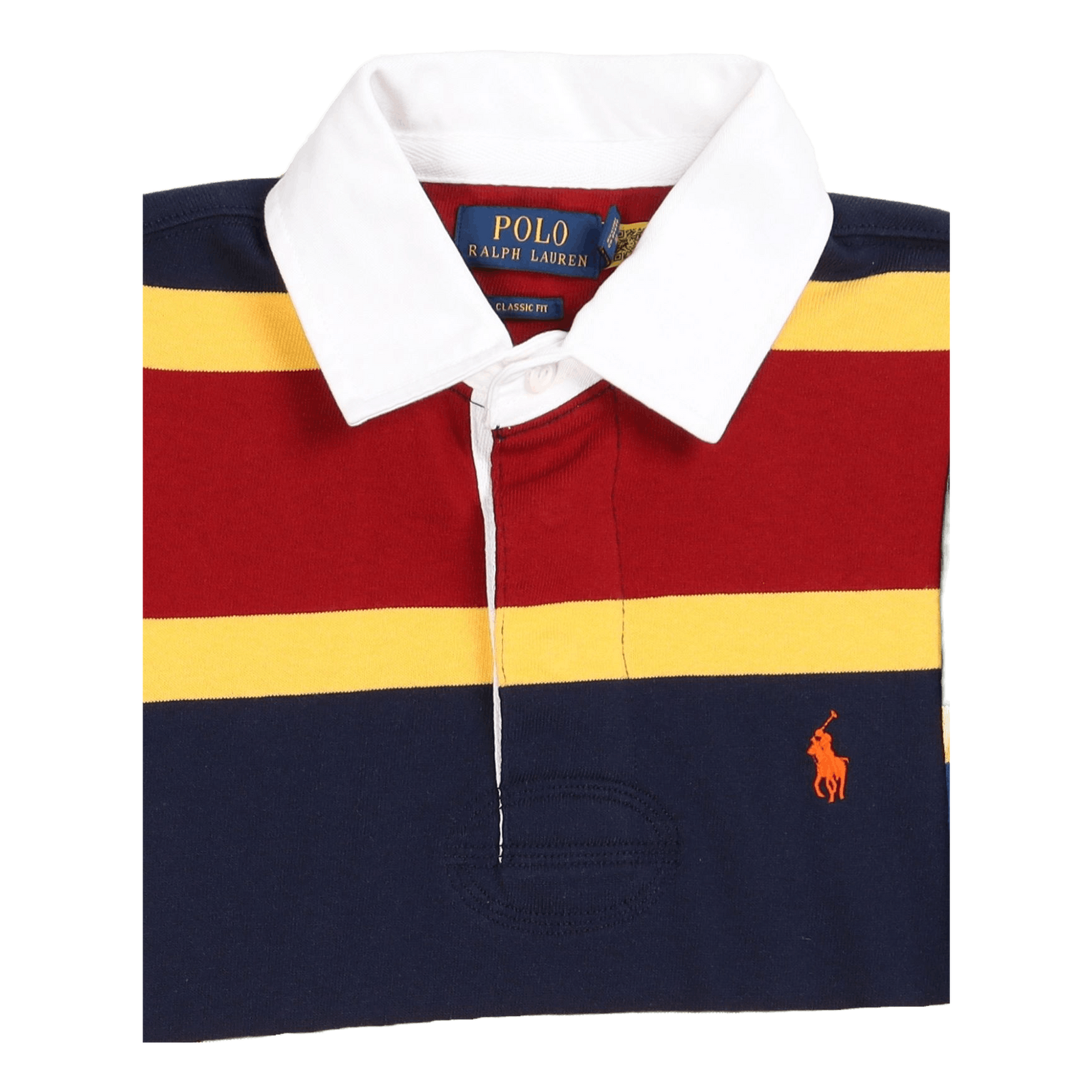 Classic Fit Striped Jersey Rugby Shirt Holiday Red Multi