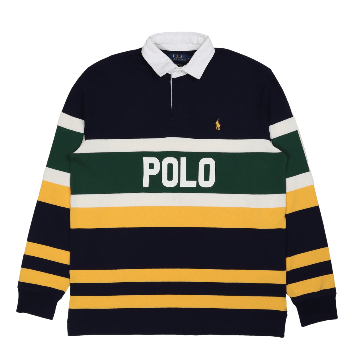 Classic Fit Striped Logo Rugby Shirt Cruise Navy Multi