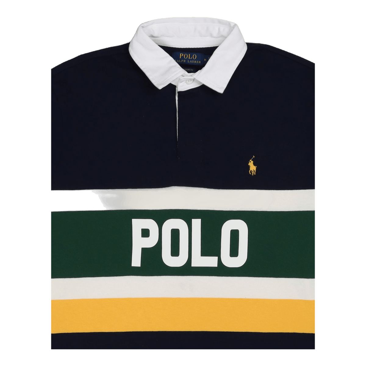 Classic Fit Striped Logo Rugby Shirt Cruise Navy Multi