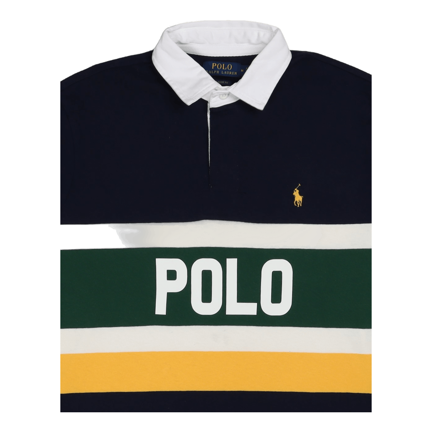 Classic Fit Striped Logo Rugby Shirt Cruise Navy Multi