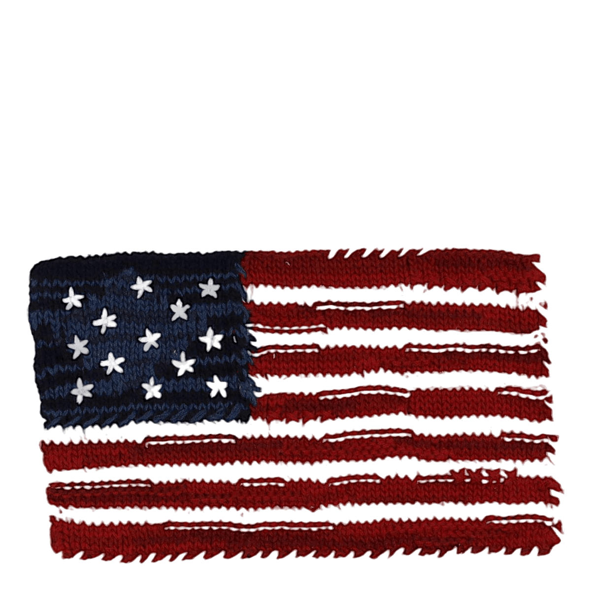 Cotton-Blend Flag Sweater Cream Multi