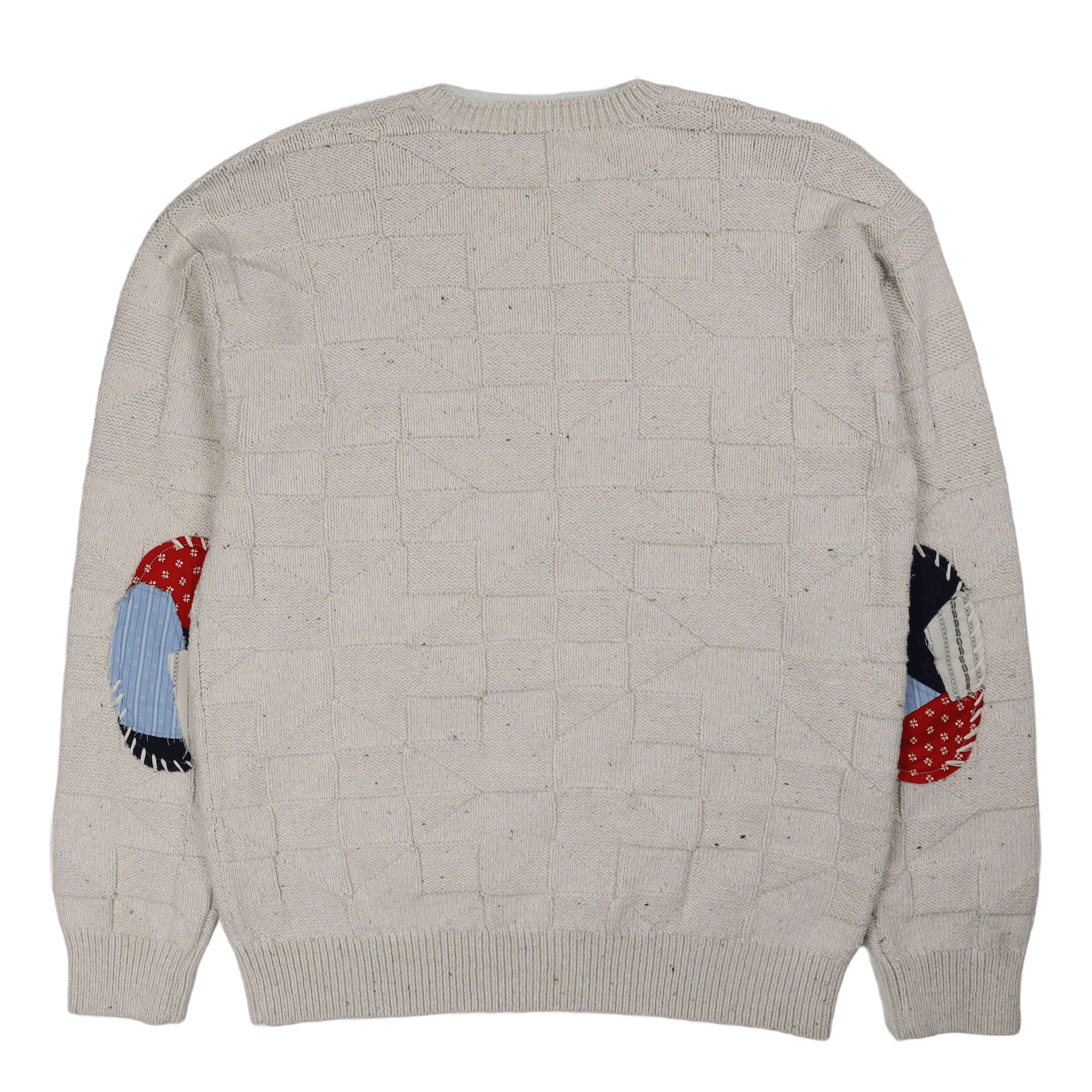 Cotton-Blend Flag Sweater Cream Multi