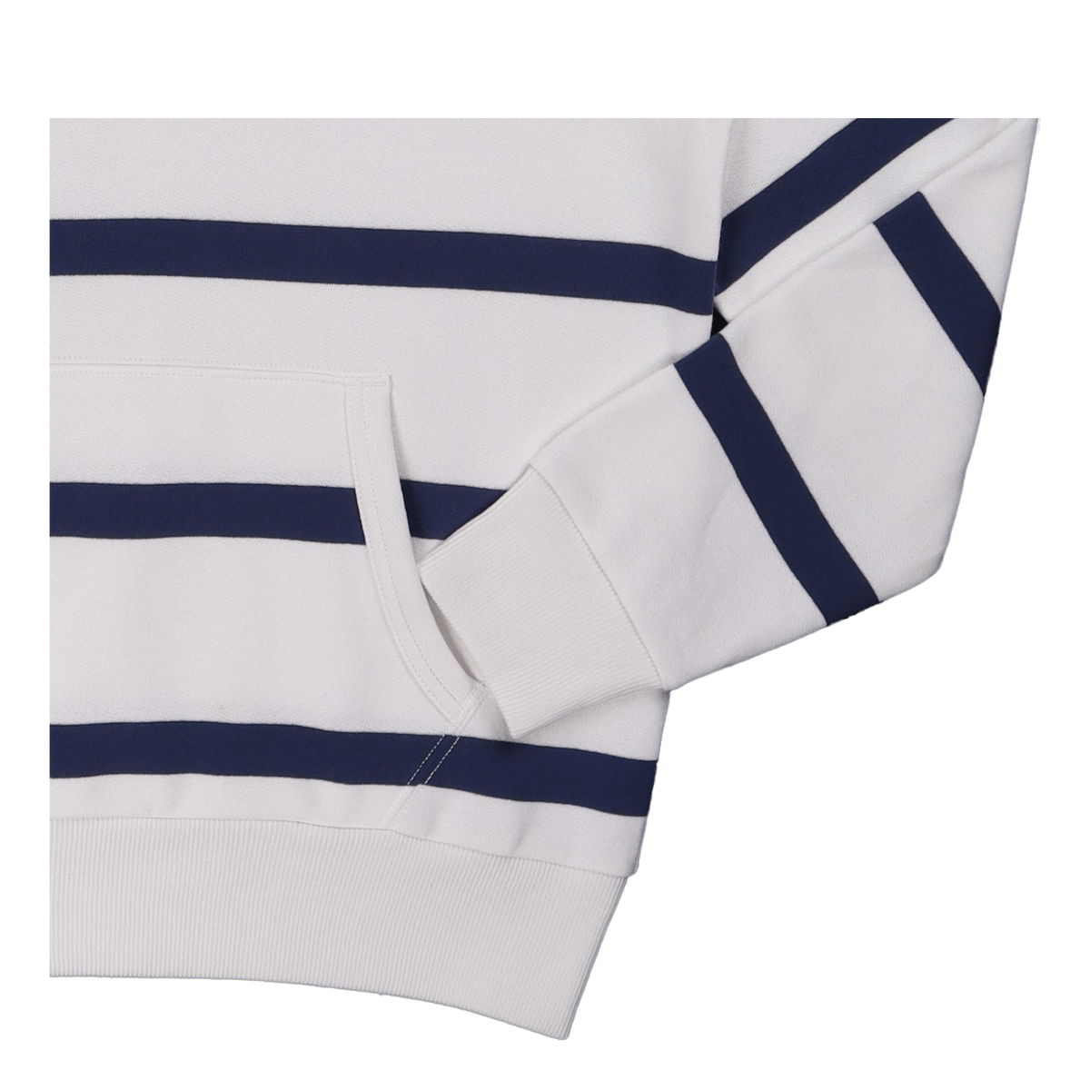 The RL Fleece Striped Rugby White/Light Navy