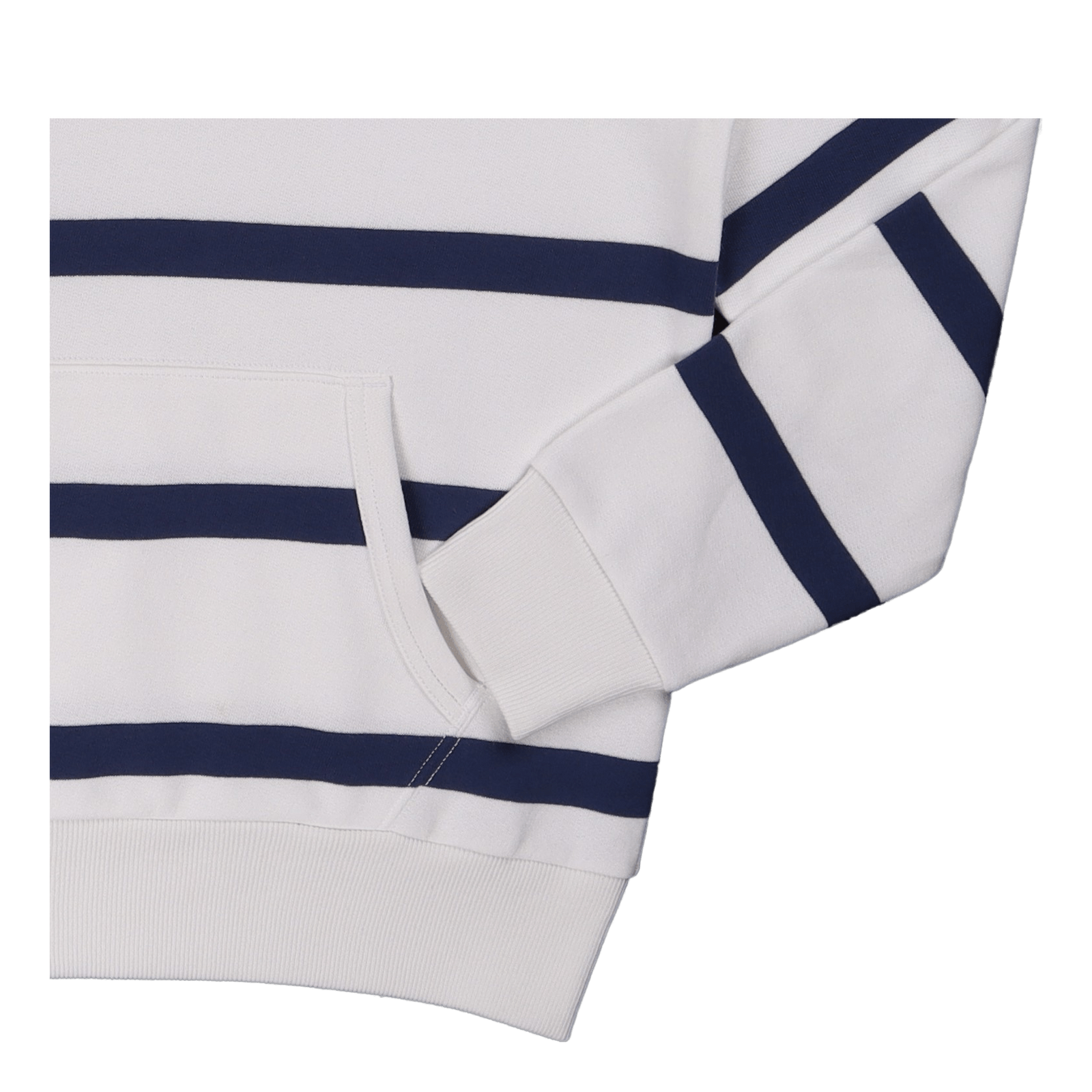 The RL Fleece Striped Rugby White/Light Navy
