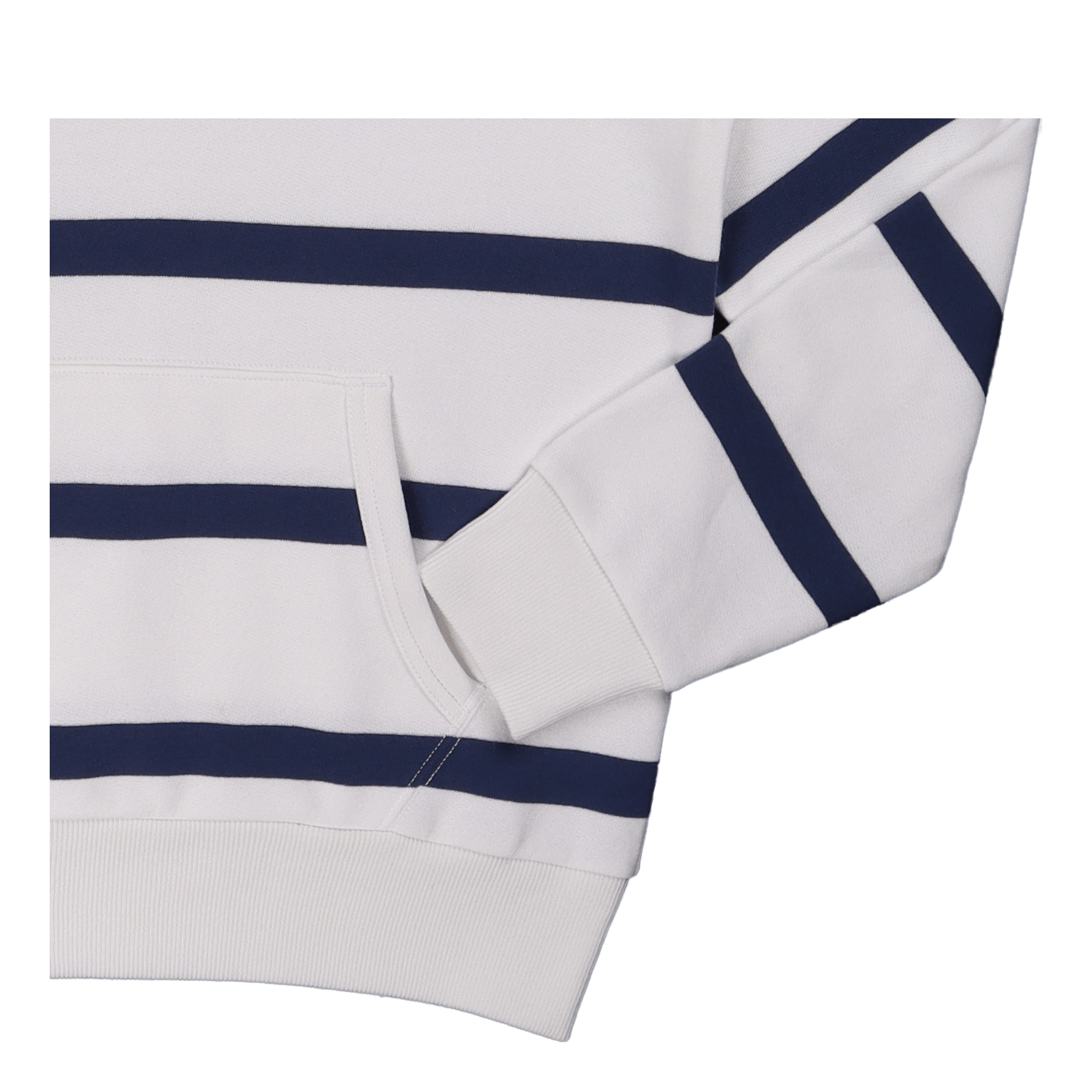 The RL Fleece Striped Rugby White/Light Navy