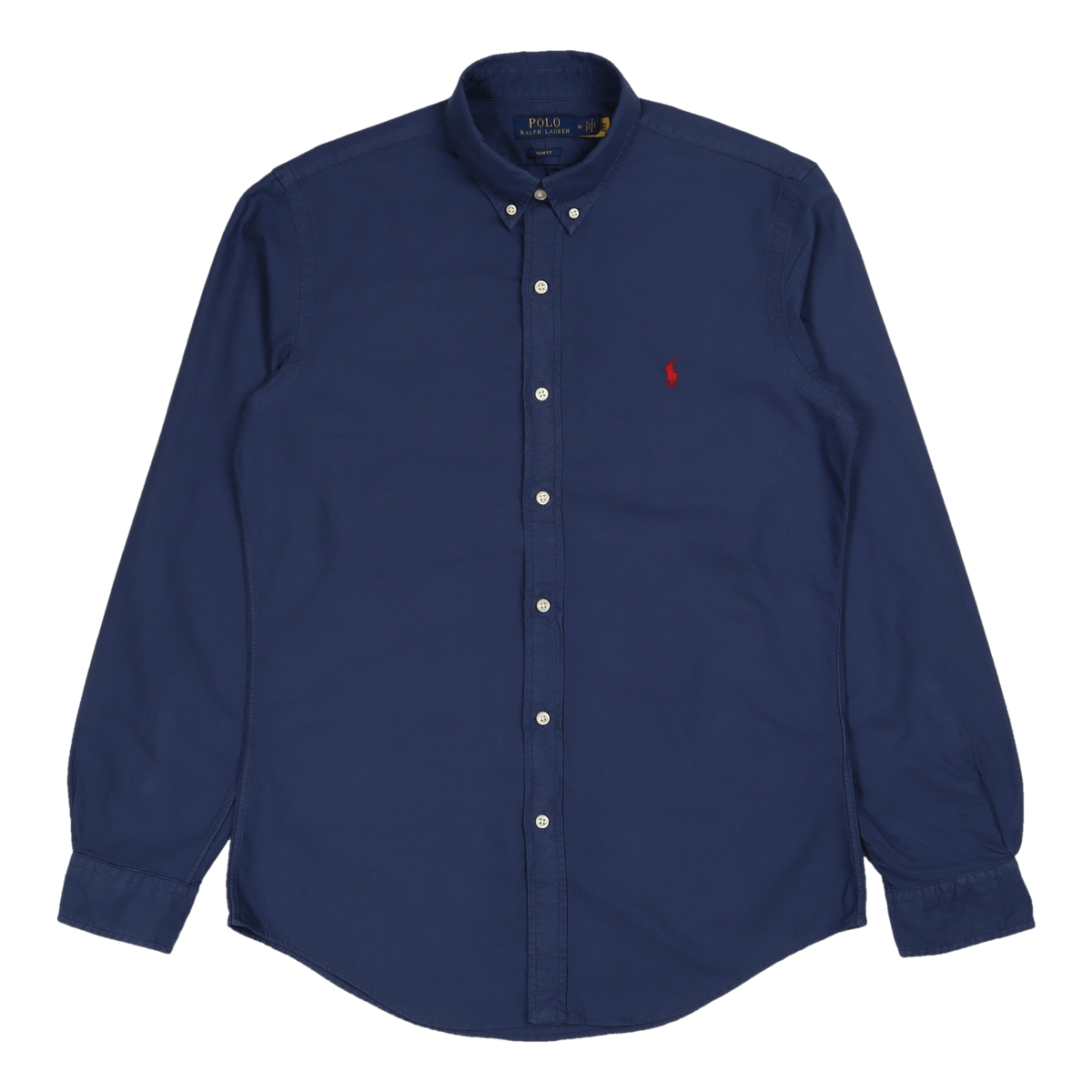 Slim Fit Garment-Dyed Oxford Shirt Light Navy