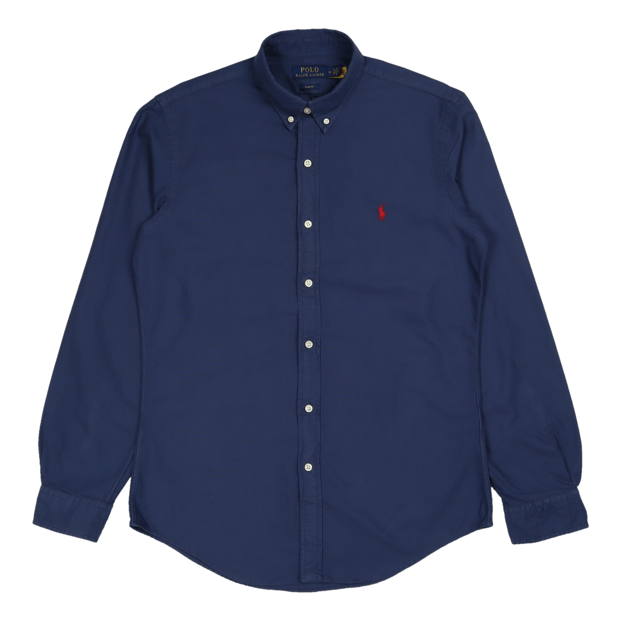 Slim Fit Garment-Dyed Oxford Shirt Light Navy