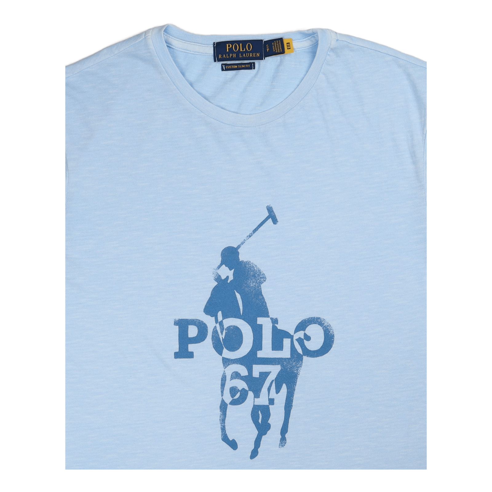 Custom Slim Fit Big Pony Logo T-Shirt Elite Blue