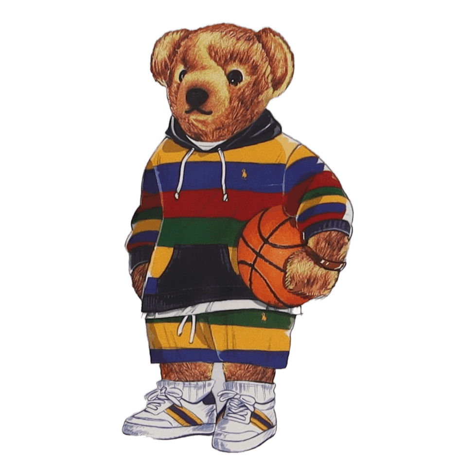 Custom Slim Fit Polo Bear Jersey T-Shirt Pf 22 White Multi Actve Bear