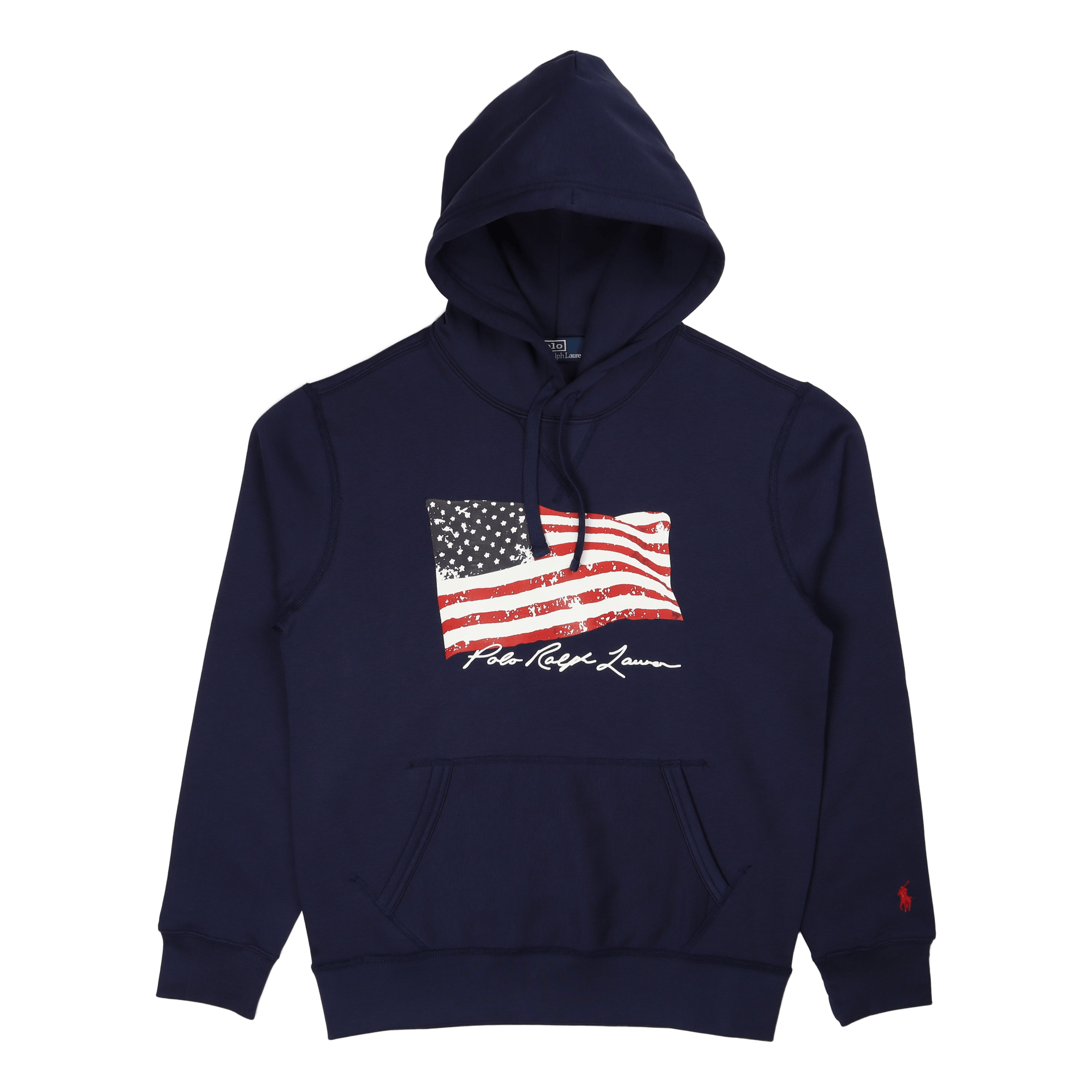 American Flag Fleece Hoodie Newport Navy