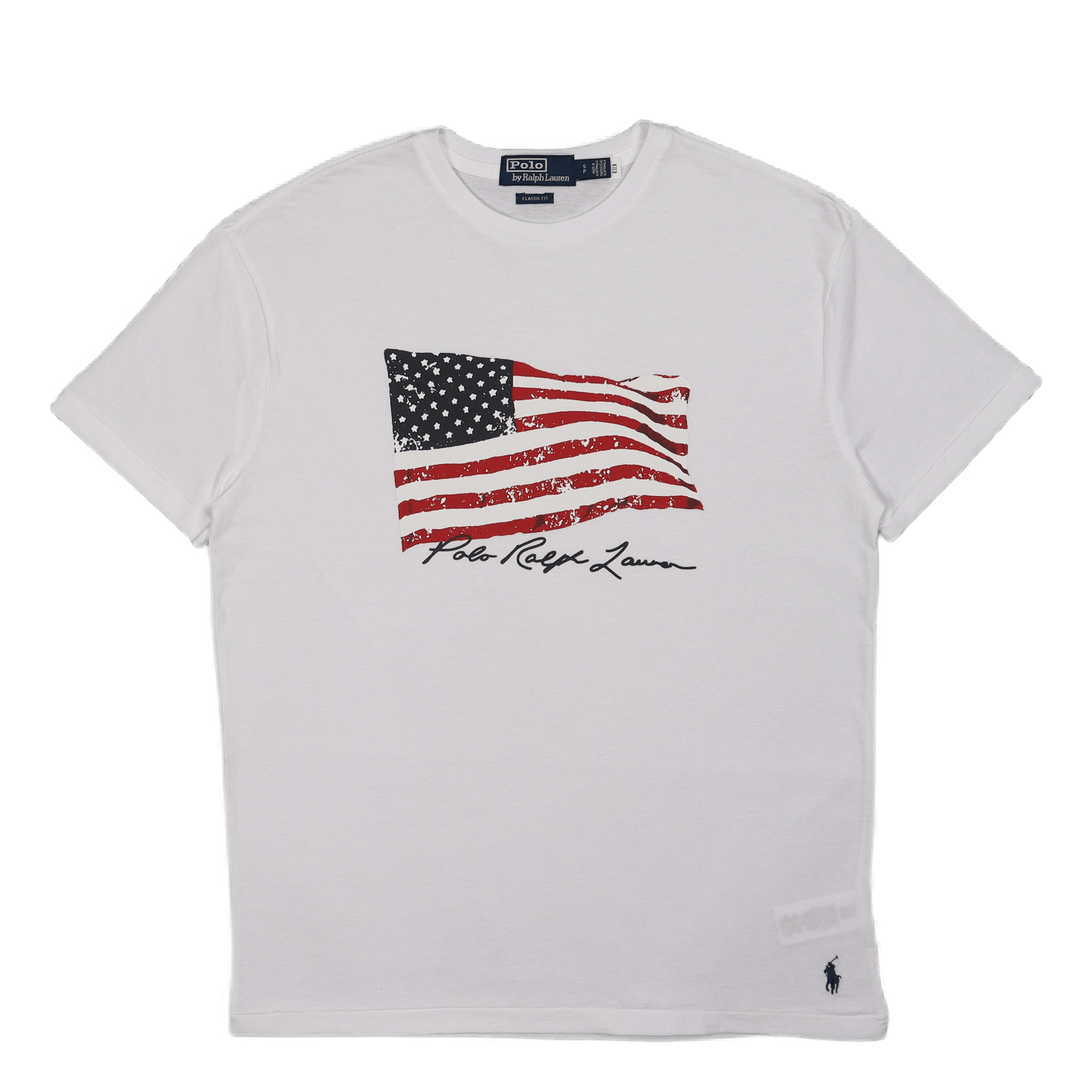 Classic Fit American Flag T-Shirt White