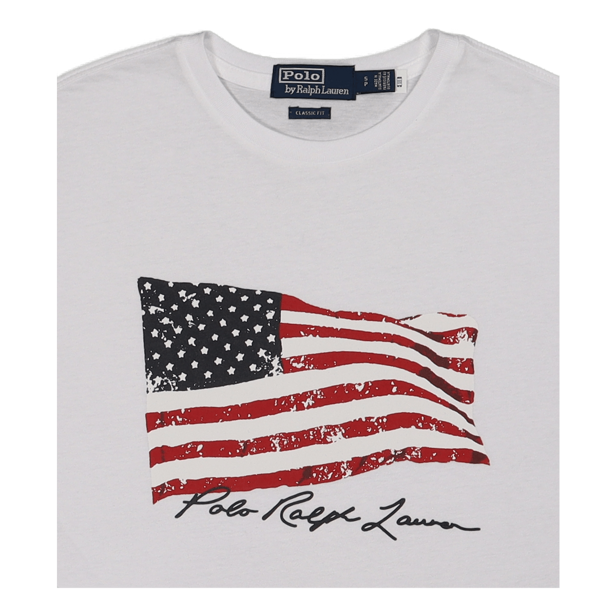 Classic Fit American Flag T-Shirt White