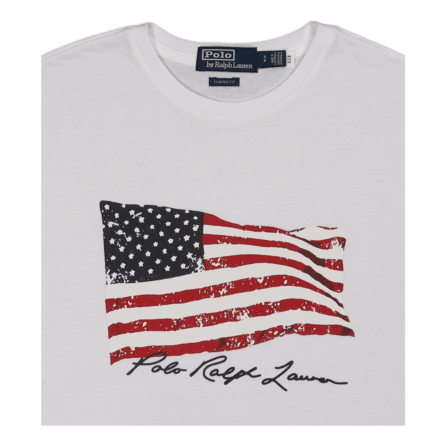 Classic Fit American Flag T-Shirt White