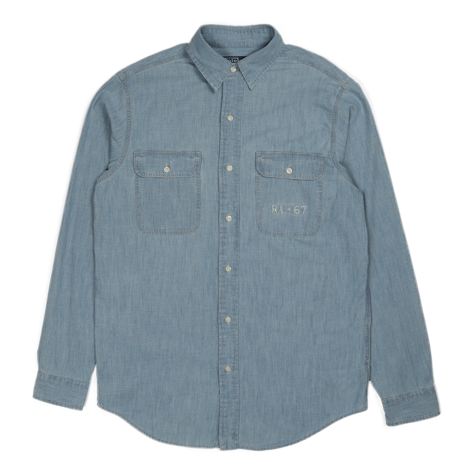 Classic Fit Flag Chambray Workshirt 5694 Light Indigo