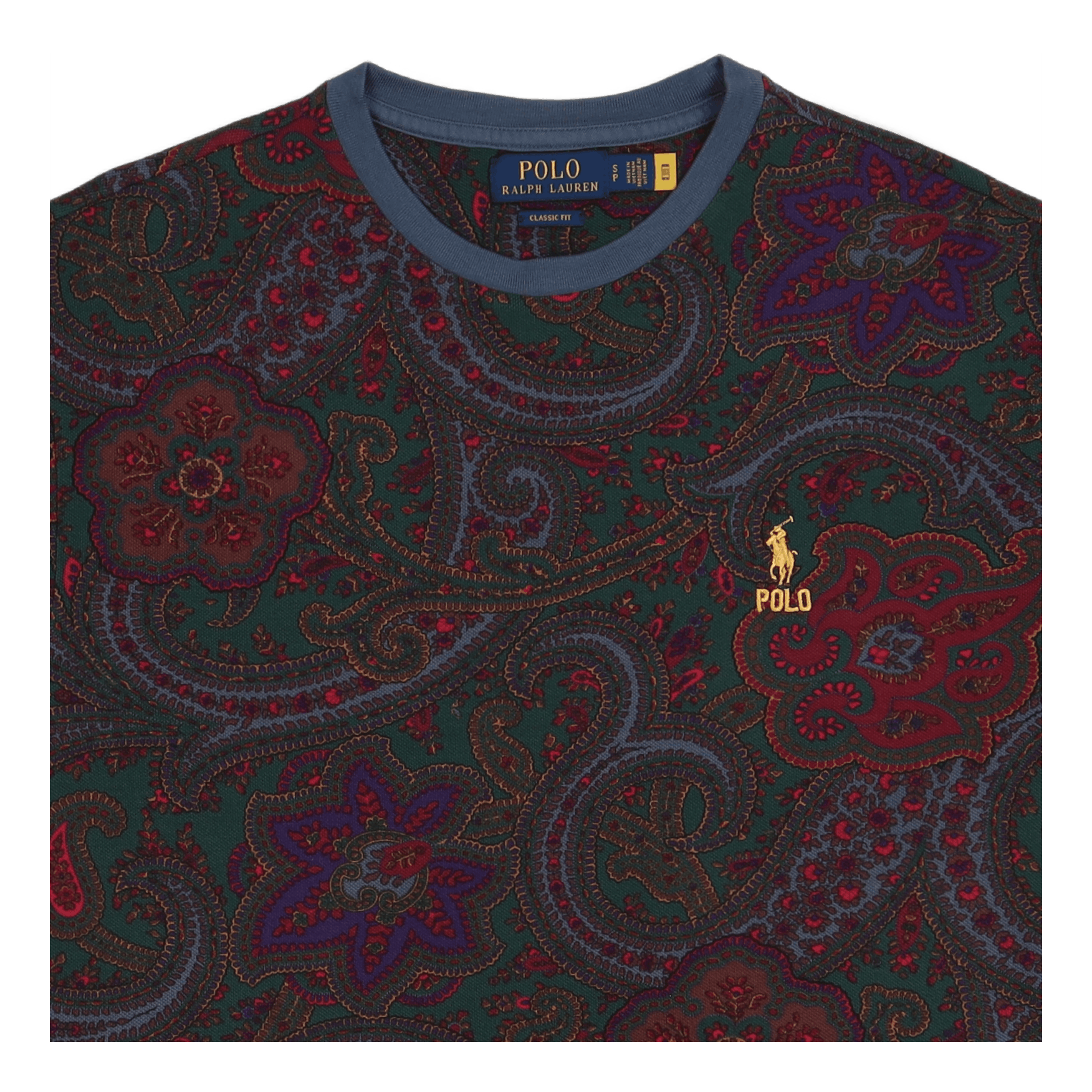 Classic Fit Paisley Mesh T-Shirt Paisley Print