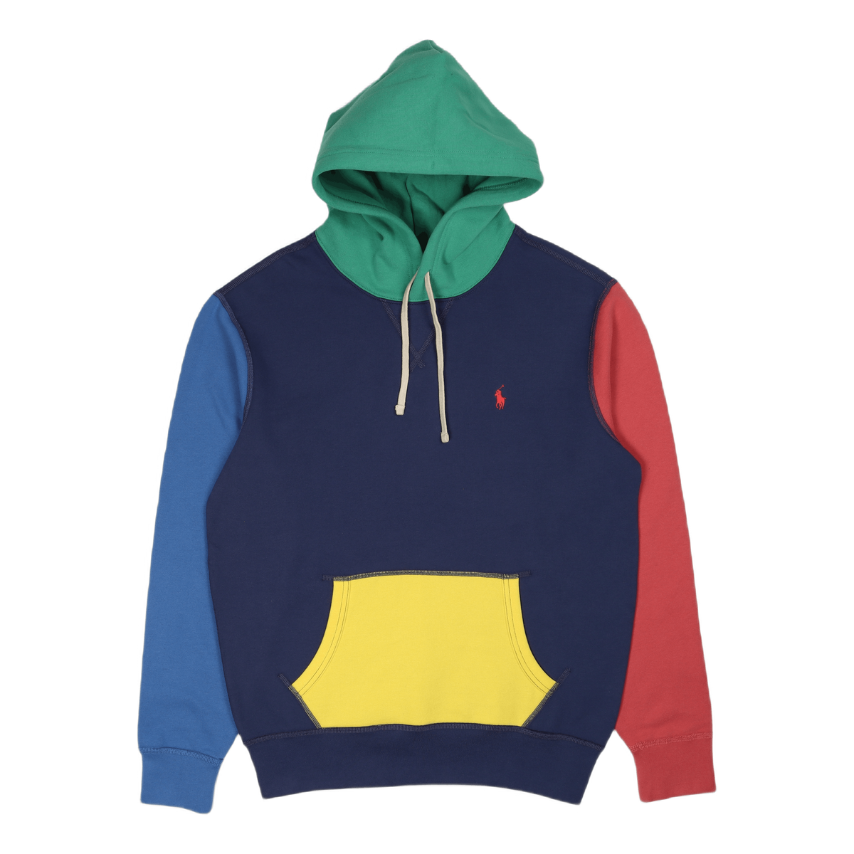 The RL Fleece Color-Blocked Hoodie Light Navy Multi