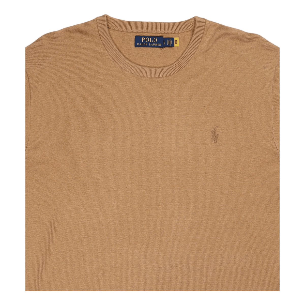 Cotton-Cashmere Crewneck Sweater Burlap Tan