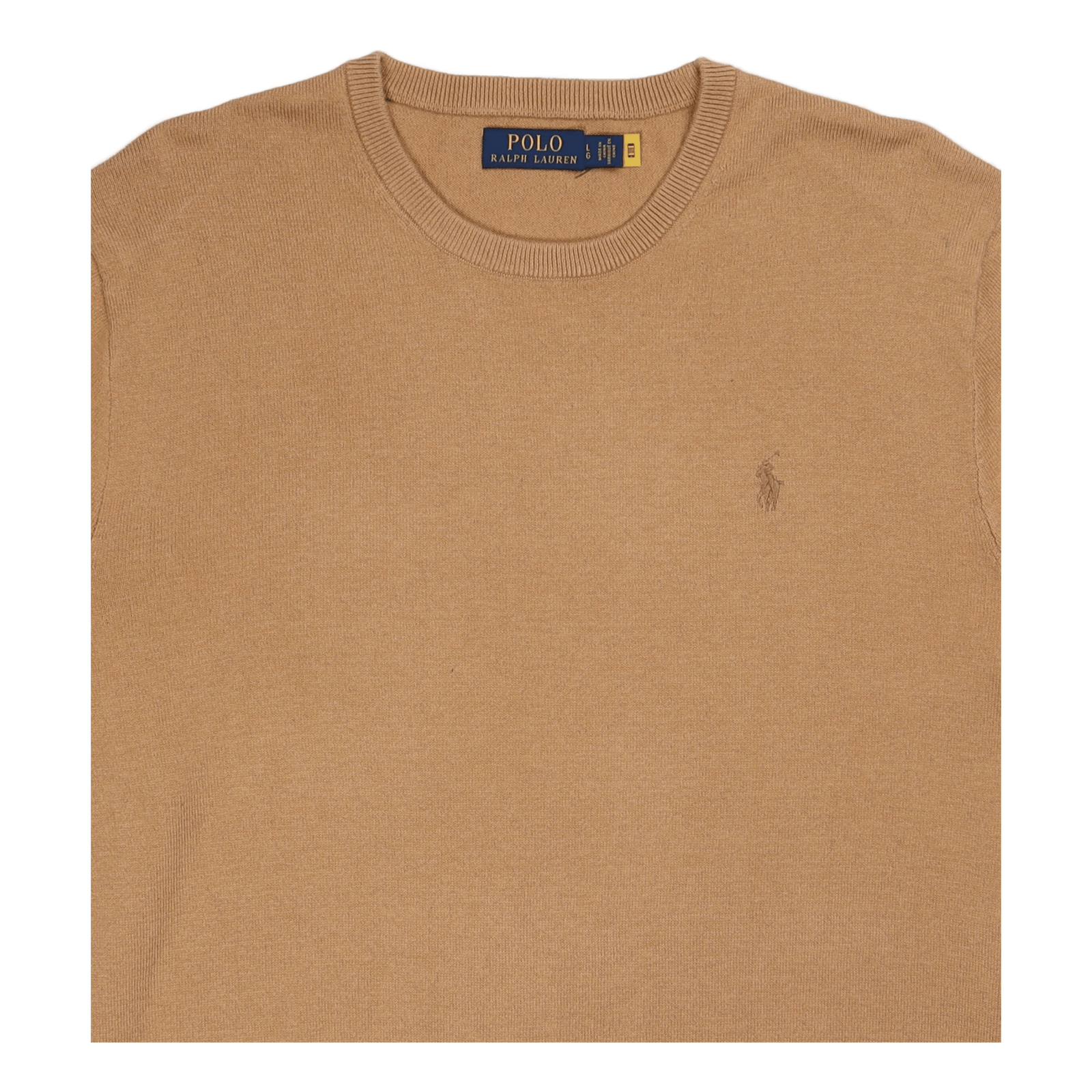 Cotton-Cashmere Crewneck Sweater Burlap Tan