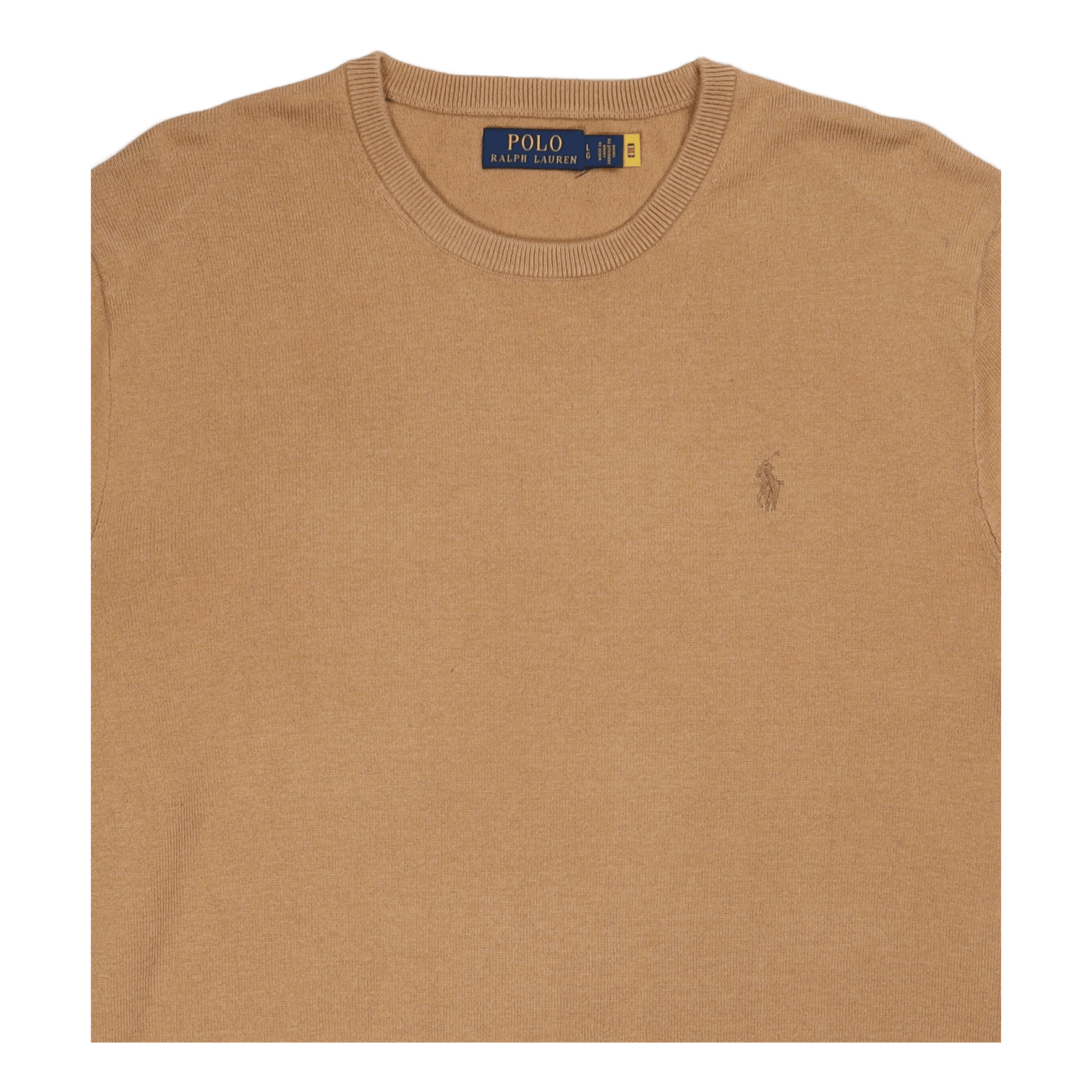 Cotton-Cashmere Crewneck Sweater Burlap Tan