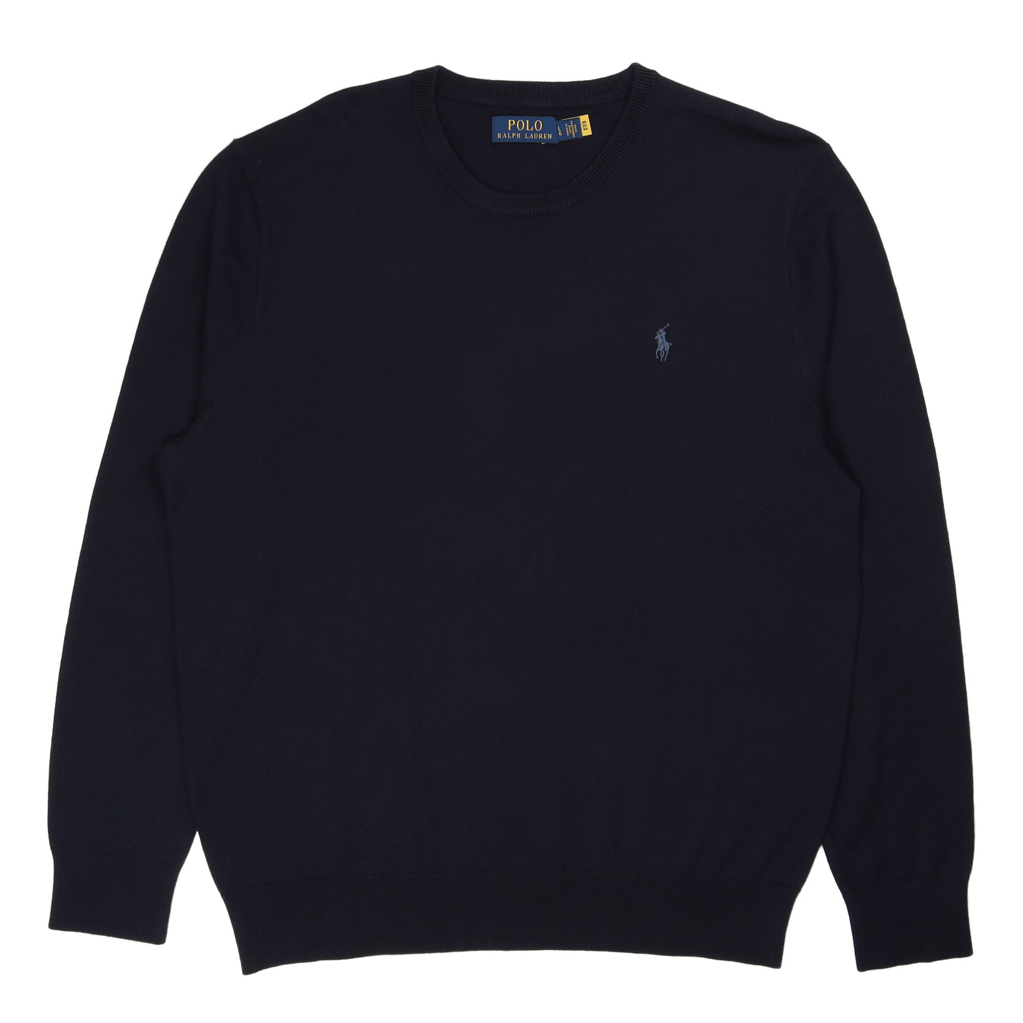 Cotton-Cashmere Crewneck Sweater Hunter Navy