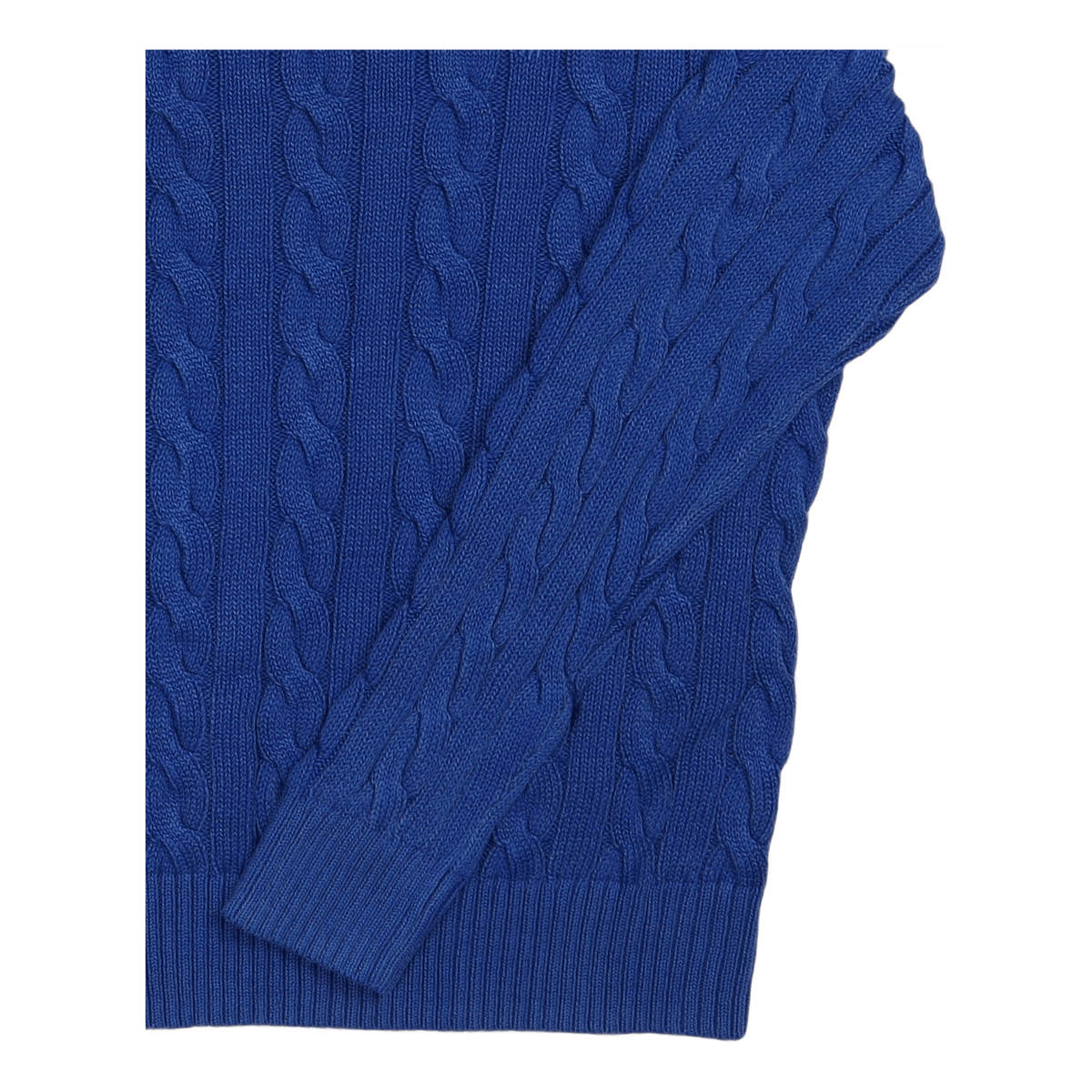 Garment-Dyed Cable-Knit Cotton Sweater Blue Gmd