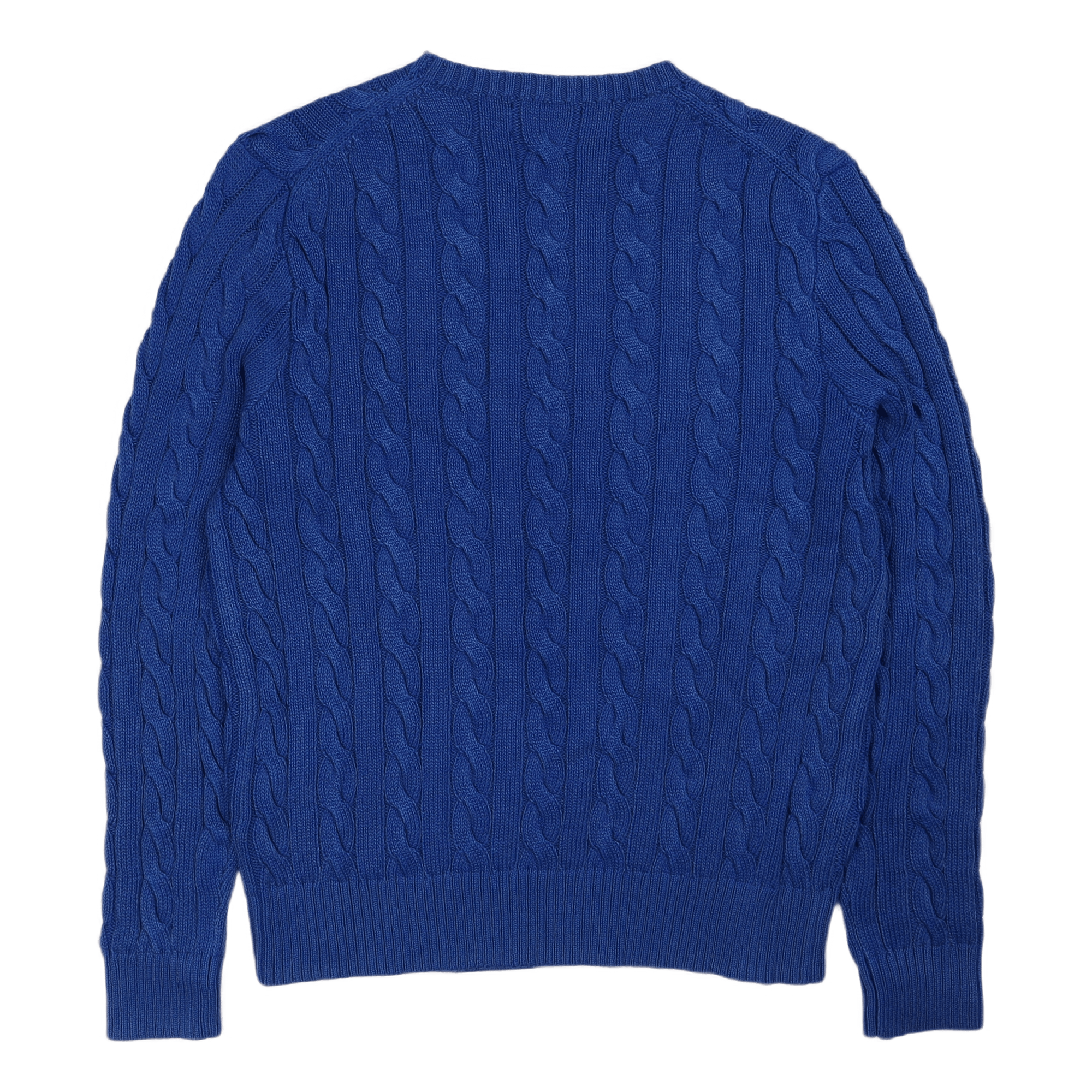 Garment-Dyed Cable-Knit Cotton Sweater Blue Gmd