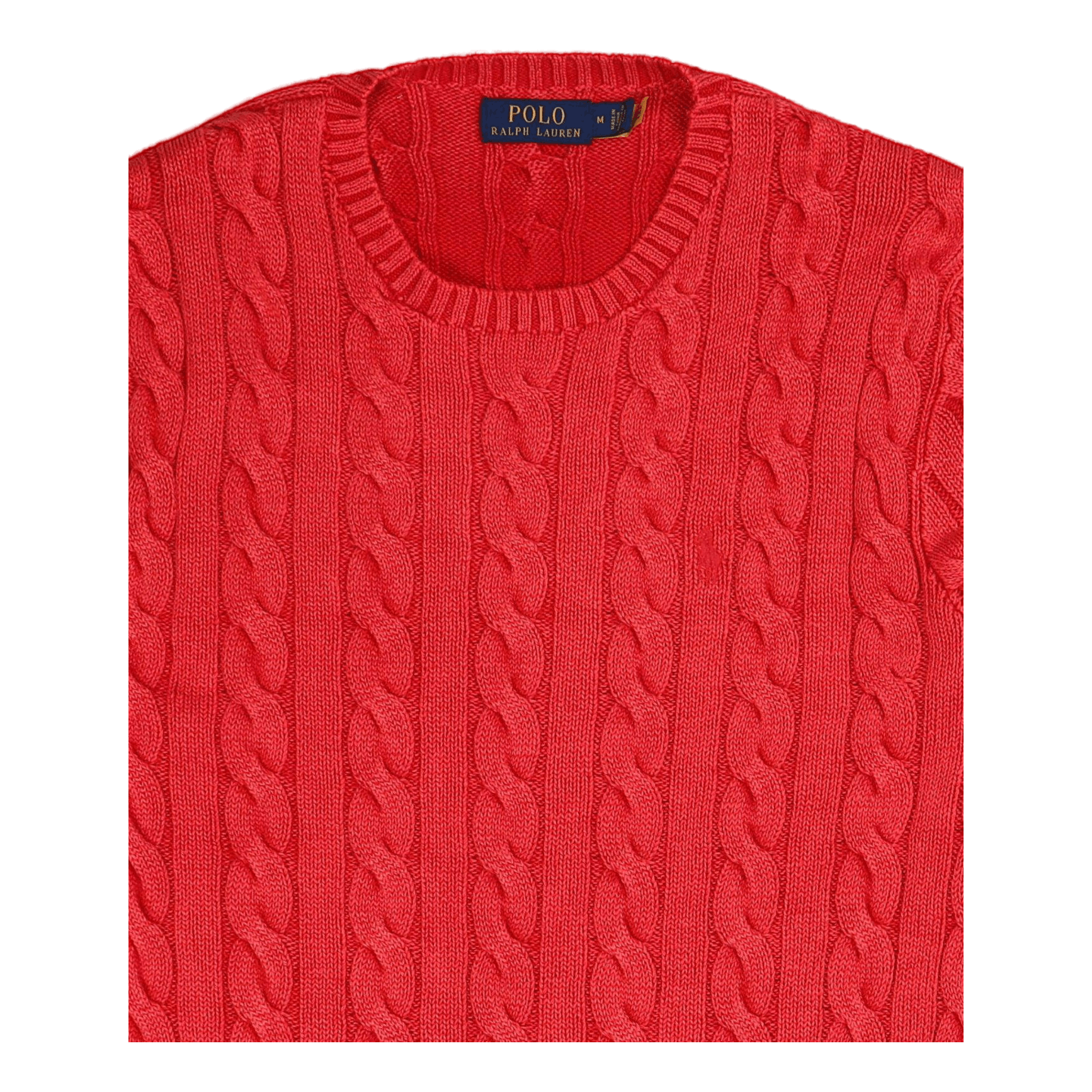 Garment-Dyed Cable-Knit Cotton Sweater Red Gmd