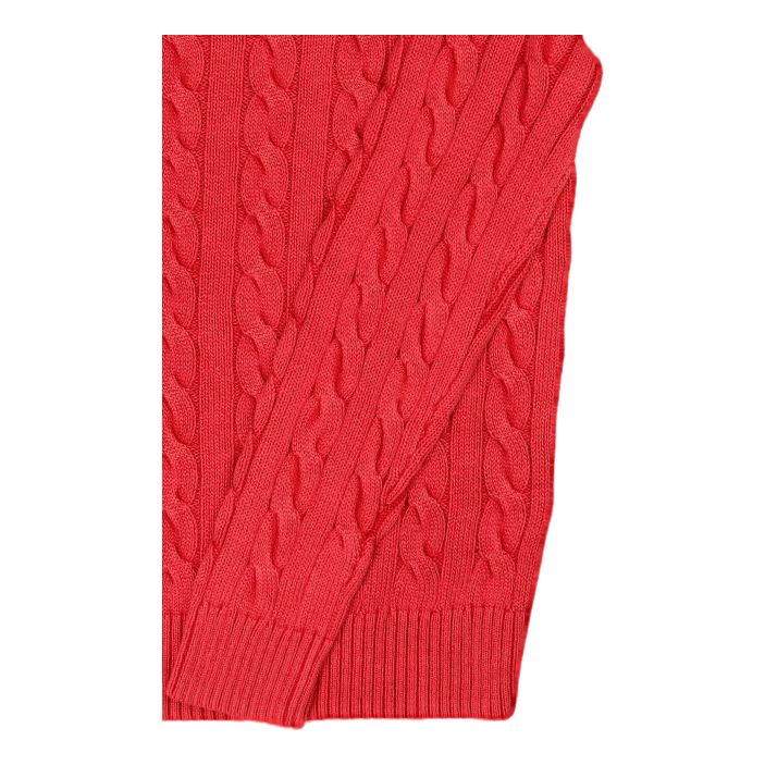 Garment-Dyed Cable-Knit Cotton Sweater Red Gmd
