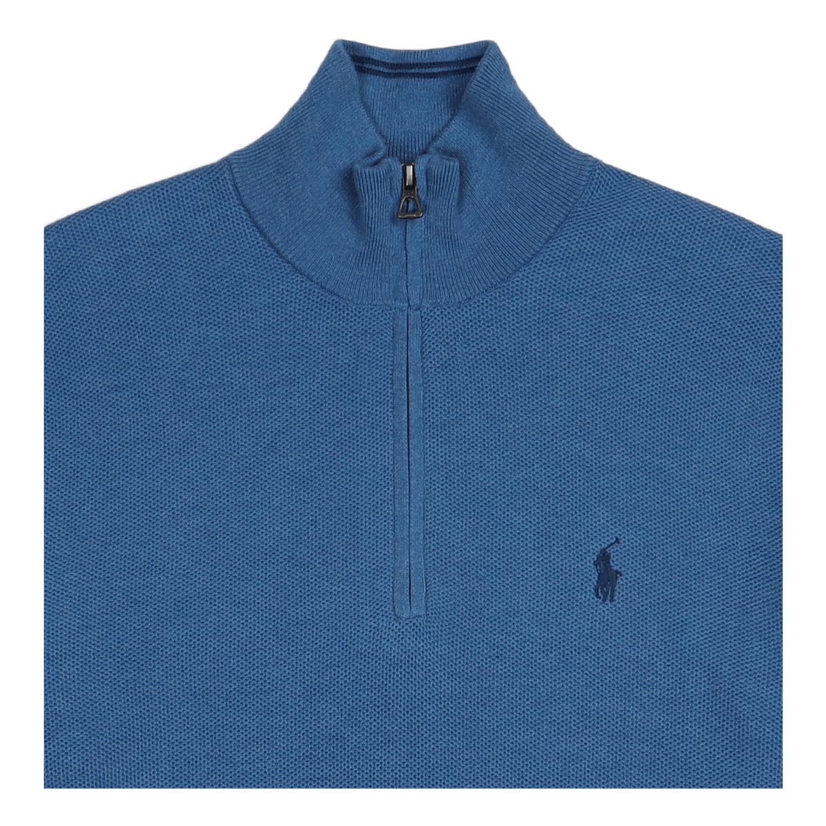 Mesh-Knit Cotton Quarter-Zip Sweater Withdraw Blue Heather