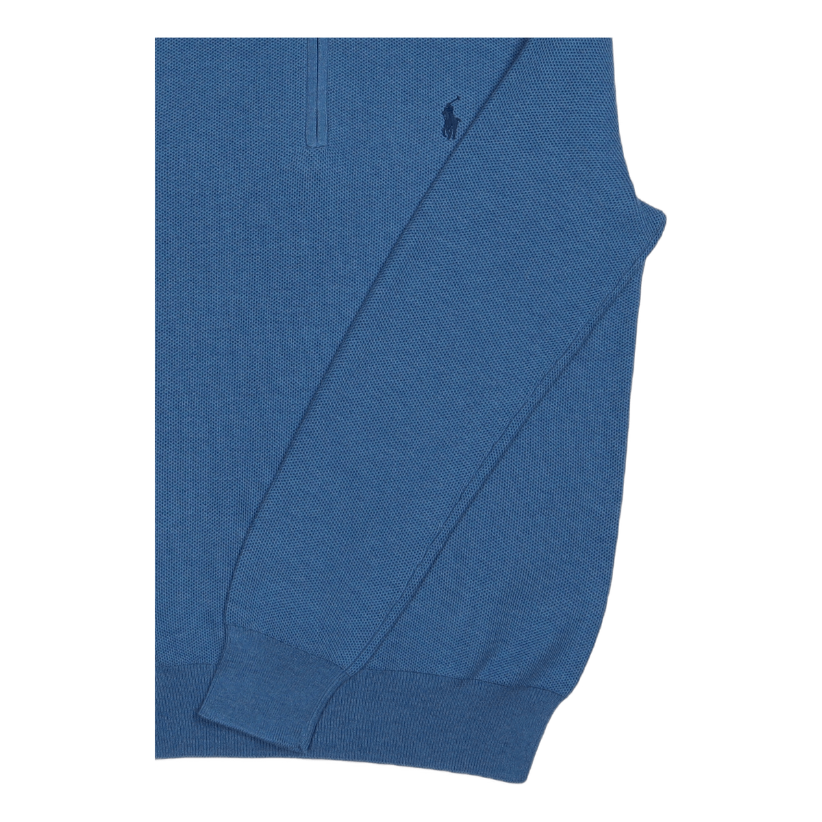 Mesh-Knit Cotton Quarter-Zip Sweater Withdraw Blue Heather