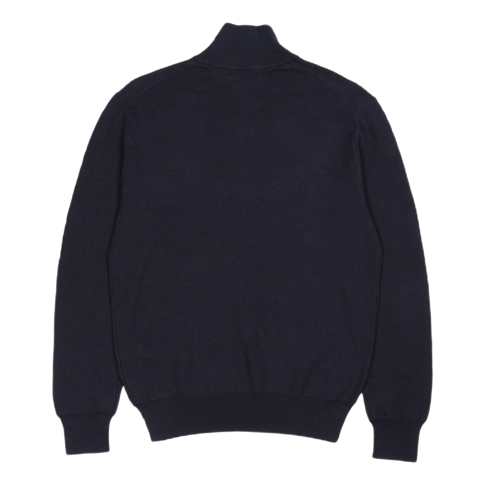 Mesh-Knit Cotton Quarter-Zip Sweater Navy Heather