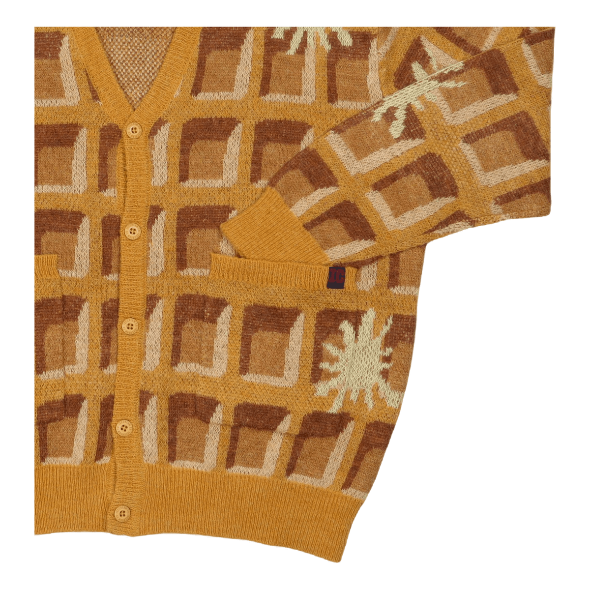 Waffle Cardigan Waffle Print