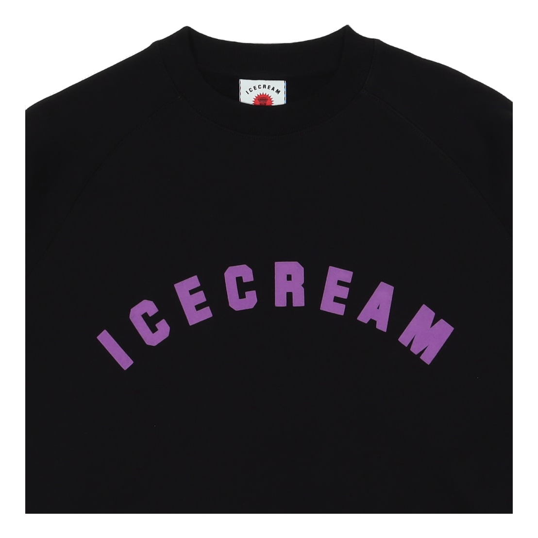 Flock Print Crewneck Black