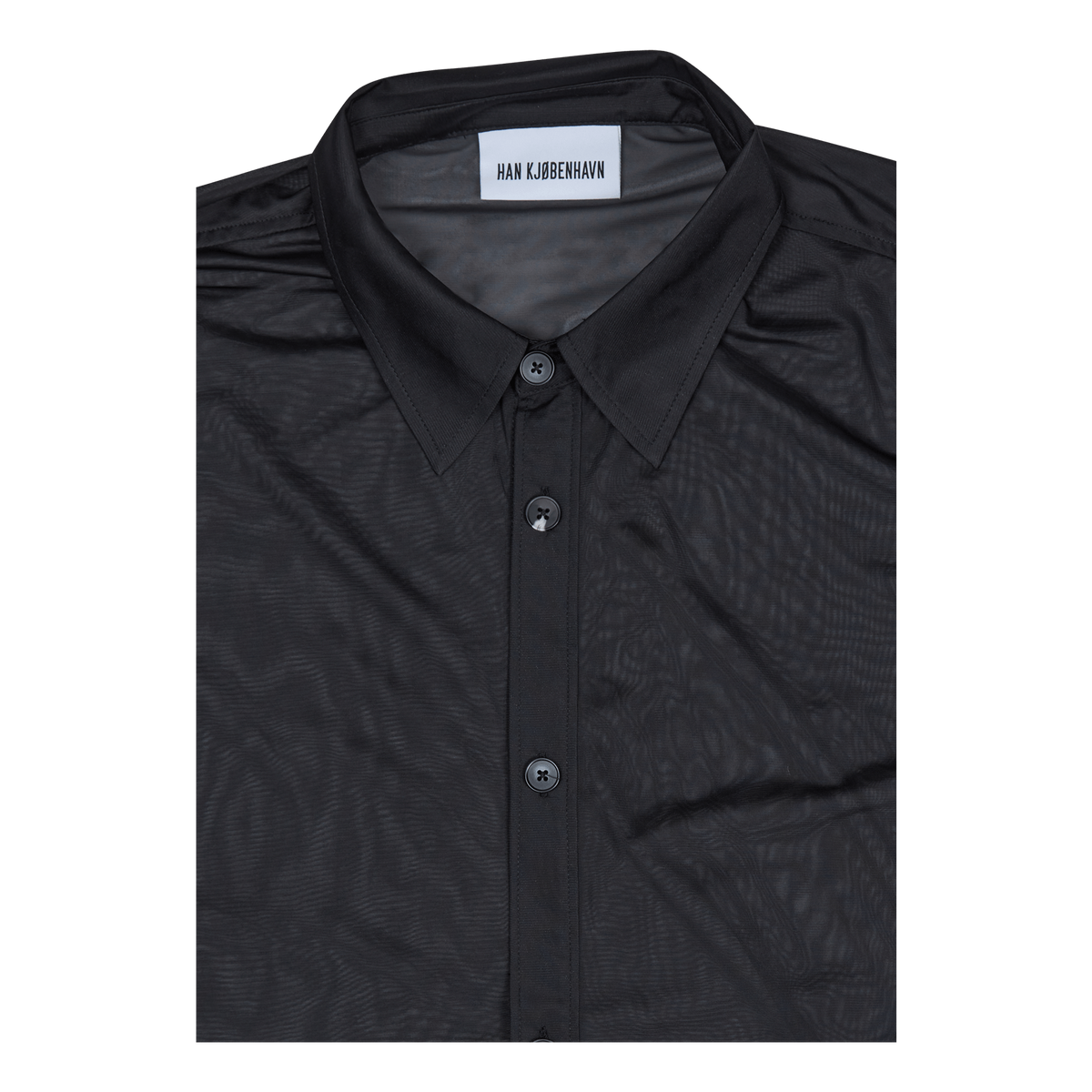 Gather Cuff Shirt Black