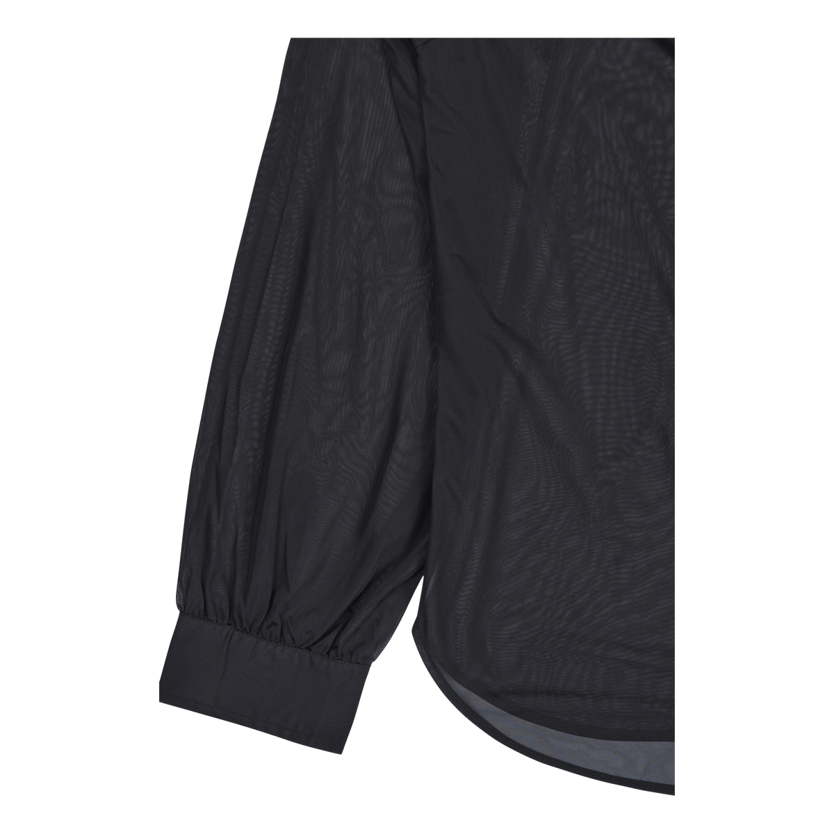 Gather Cuff Shirt Black