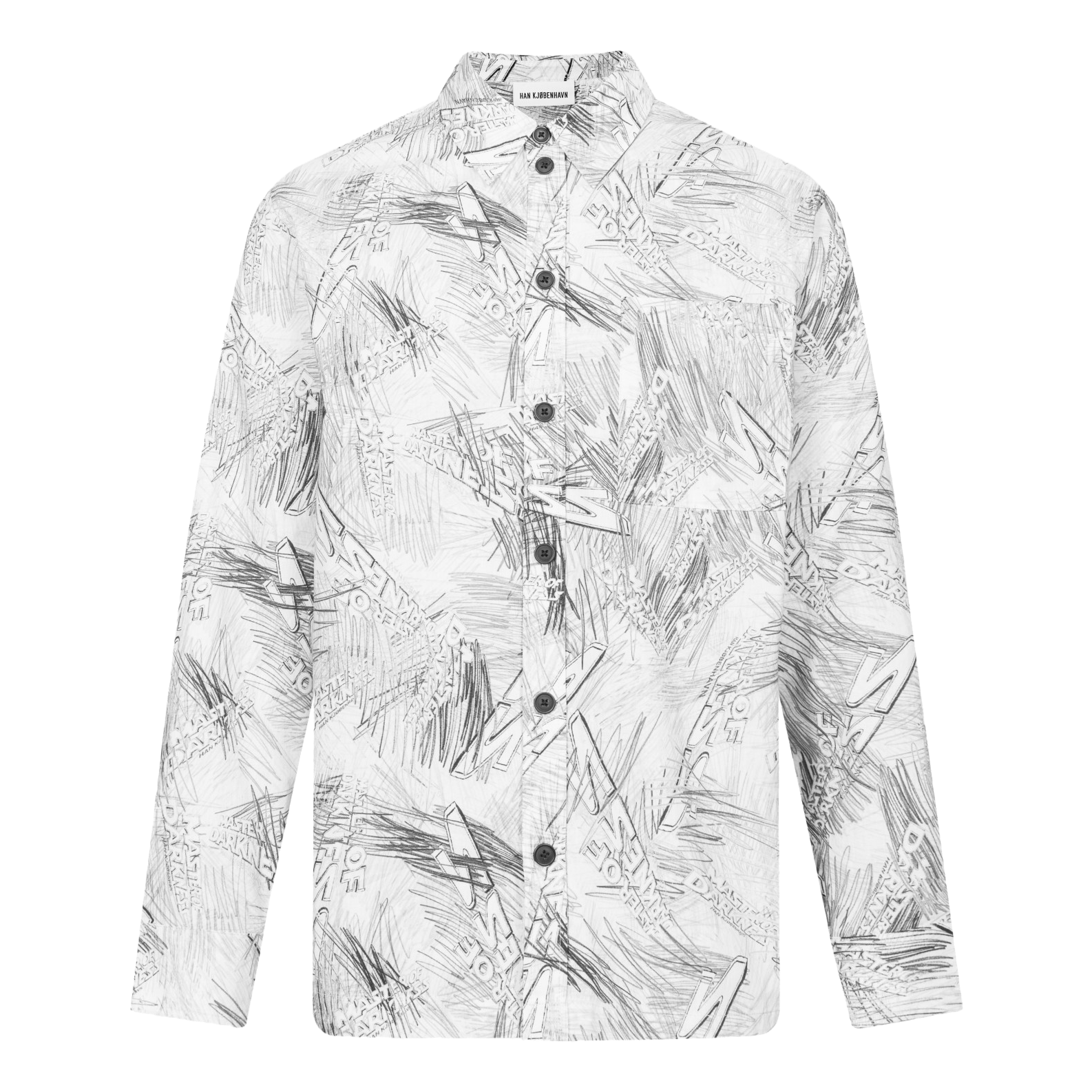 Boxy Shirt Long Sleeve Black White