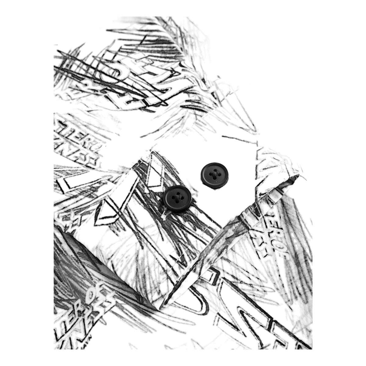 Boxy Shirt Long Sleeve Black White