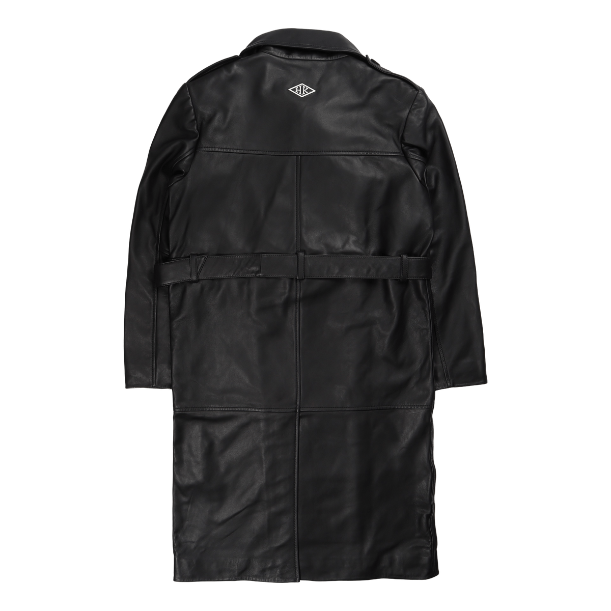 Slim Trench Coat Black Leather