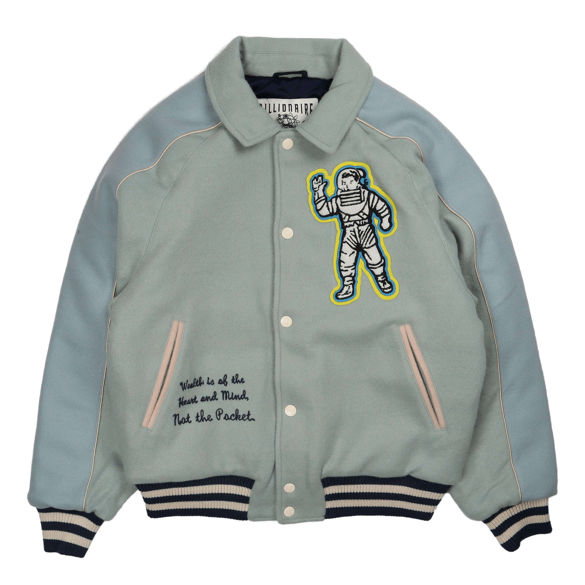 Collared Varsity Jacket Teal