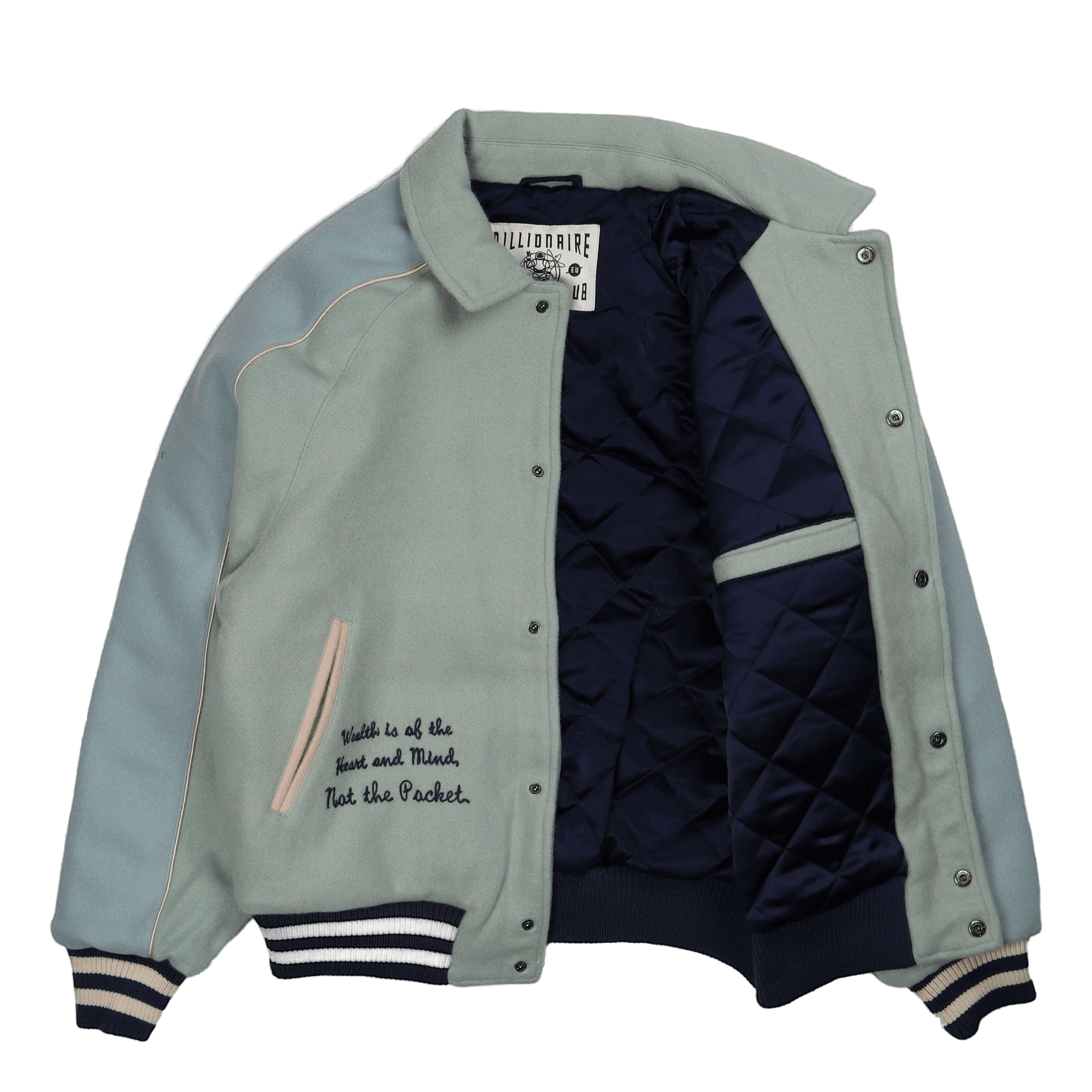 Collared Varsity Jacket Teal