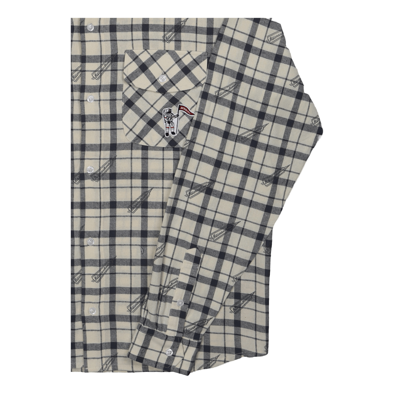 Printed Check Shirt Off White