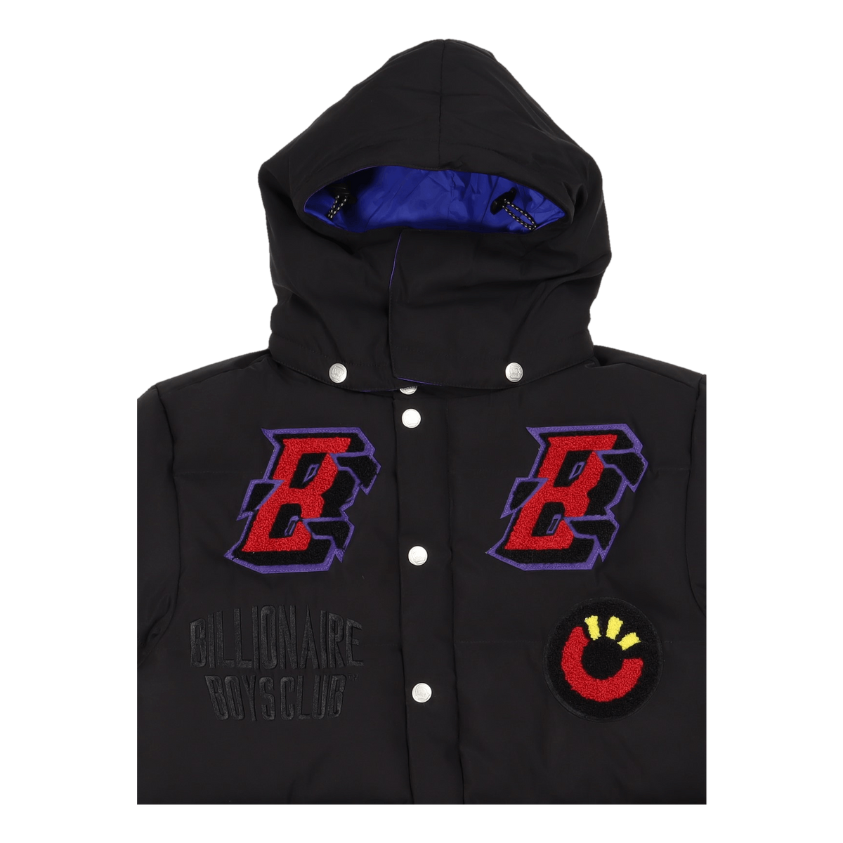 Leopard Hooded Down Jacket Black