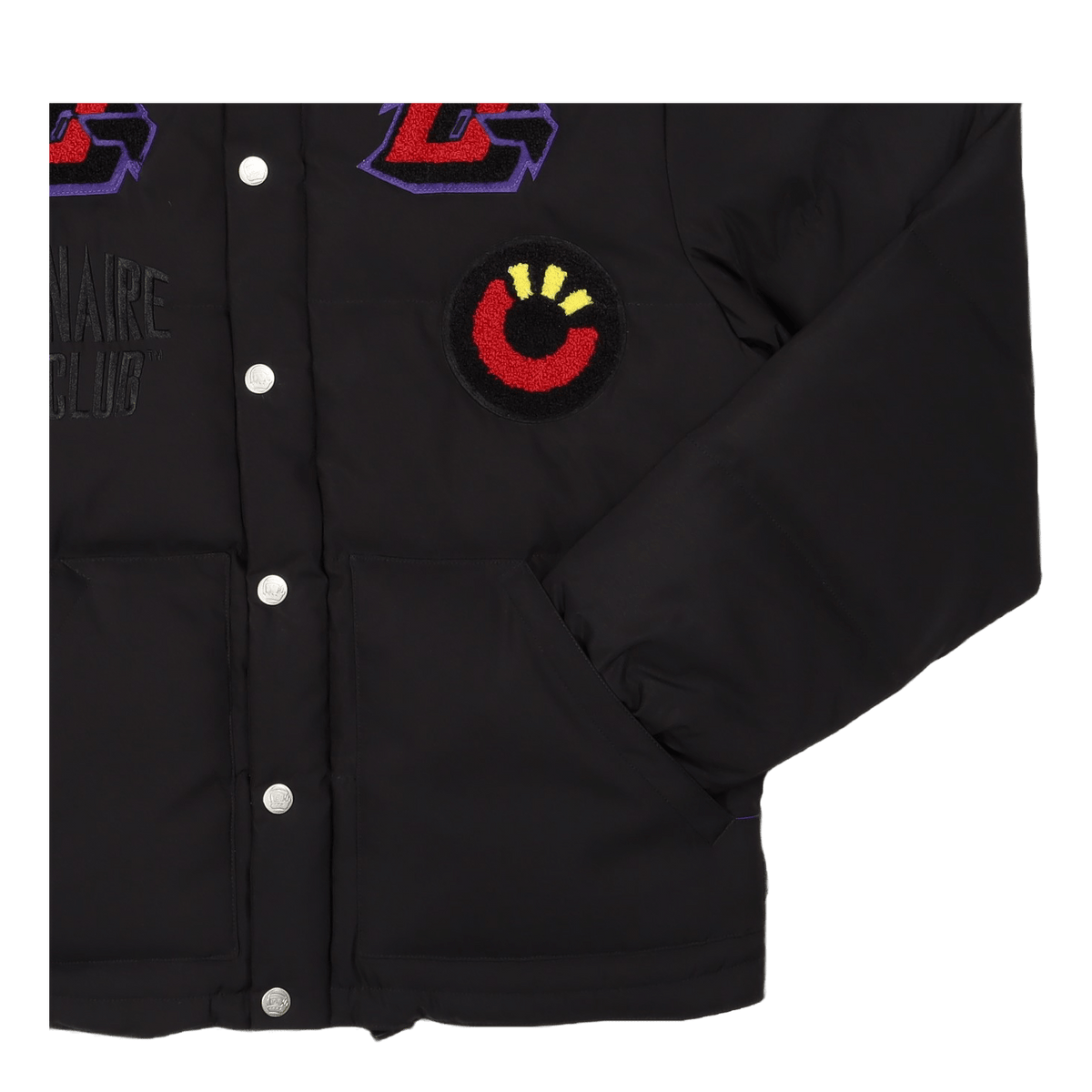 Leopard Hooded Down Jacket Black