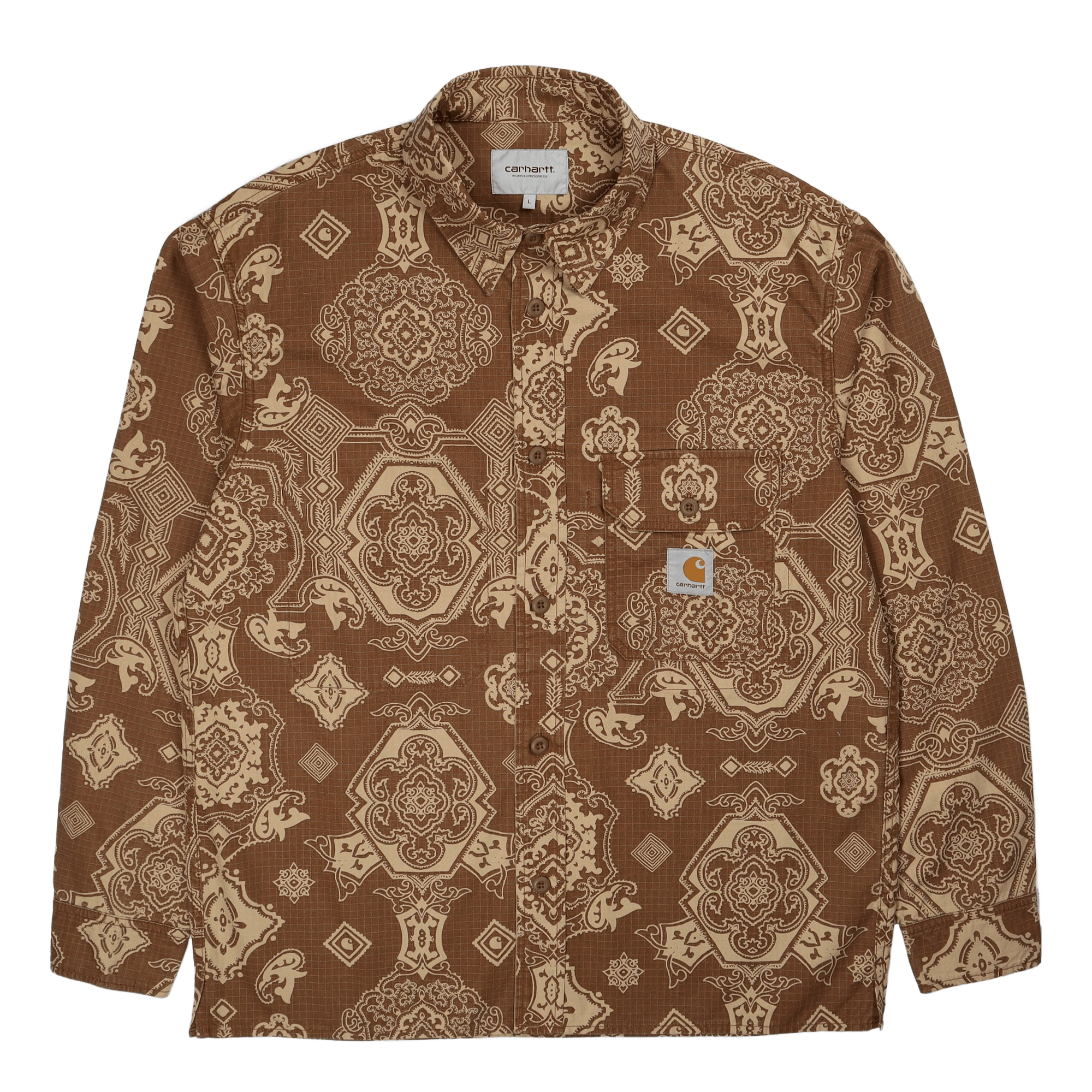 L/s Verse Shirt Verse Print, Hamilton Brown