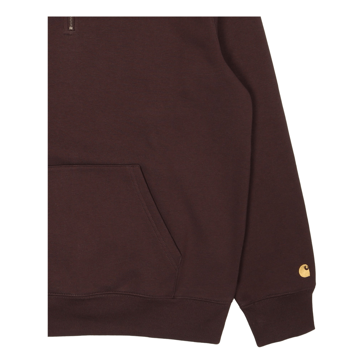 Chase Neck Zip Sweat Dark Umber / Gold