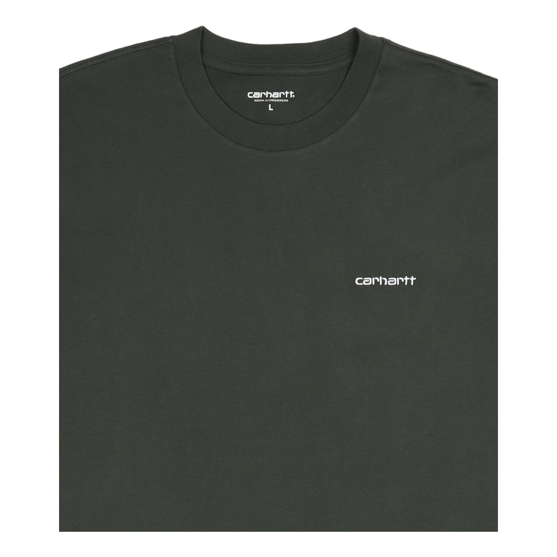 S/s Script Embroidery T-shirt Boxwood / White