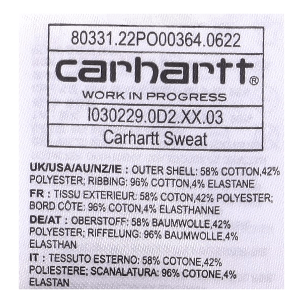 Carhartt Sweat Black / White