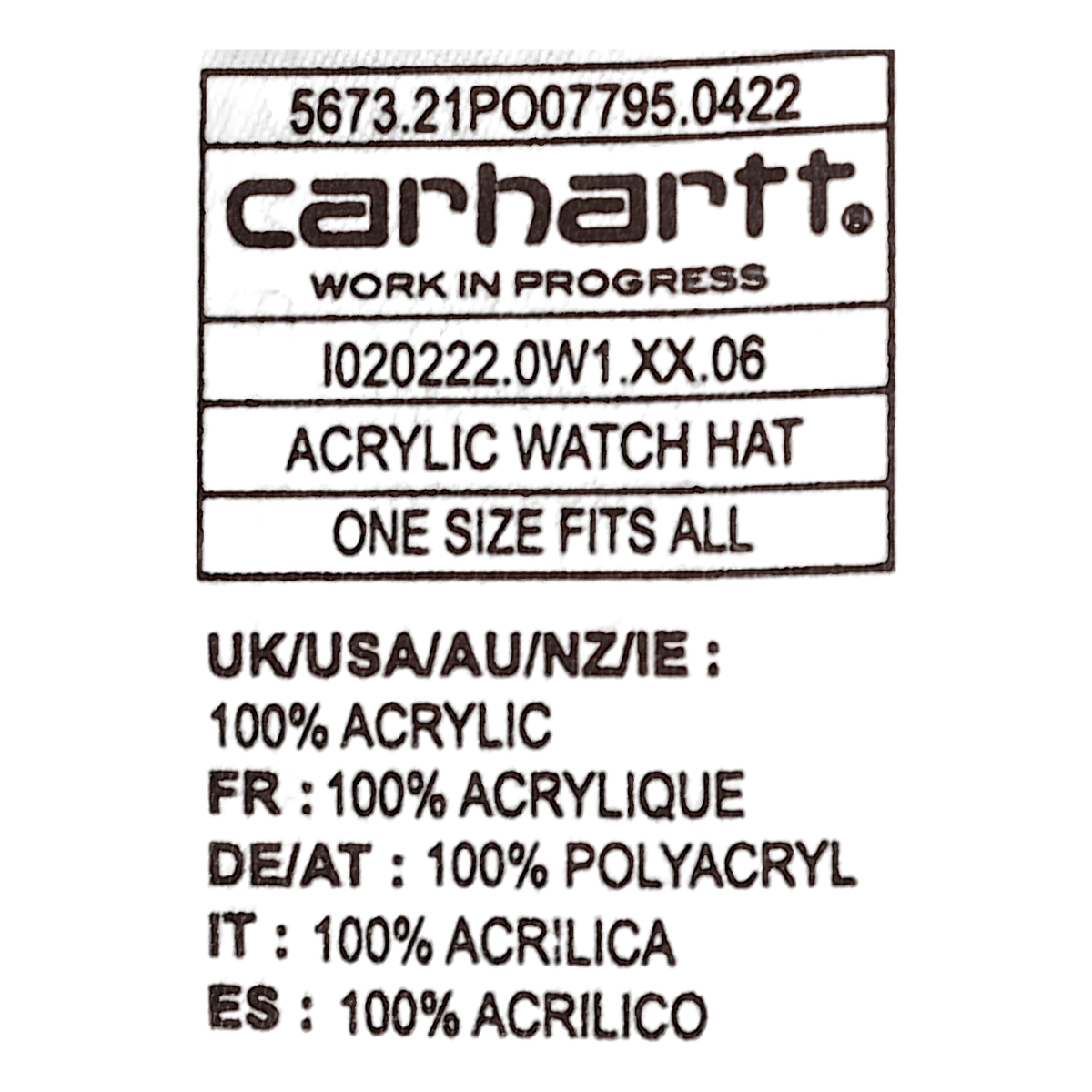 Acrylic Watch Hat Ochre