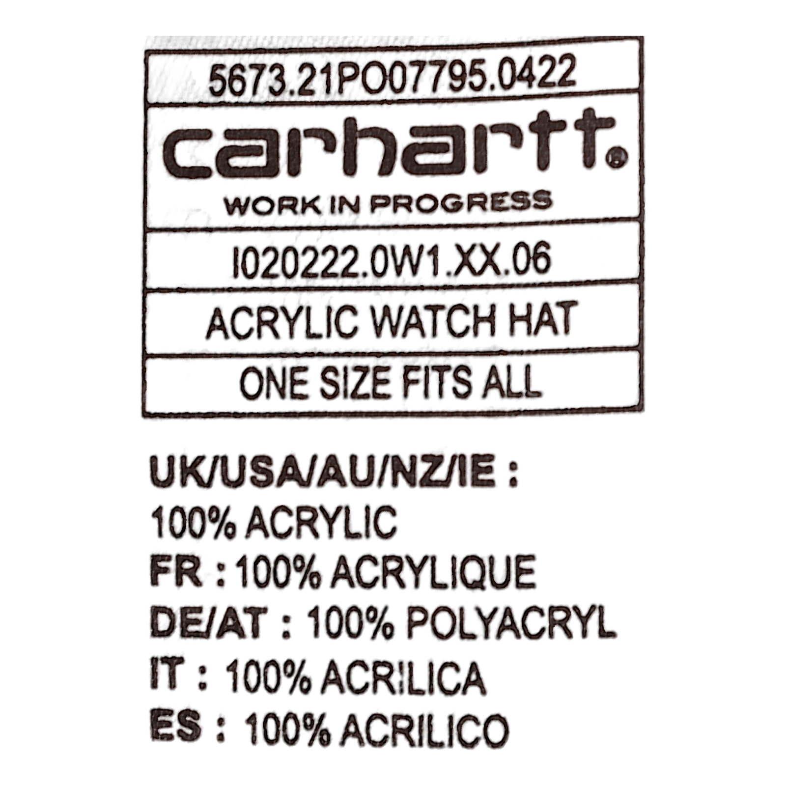 Acrylic Watch Hat Ochre